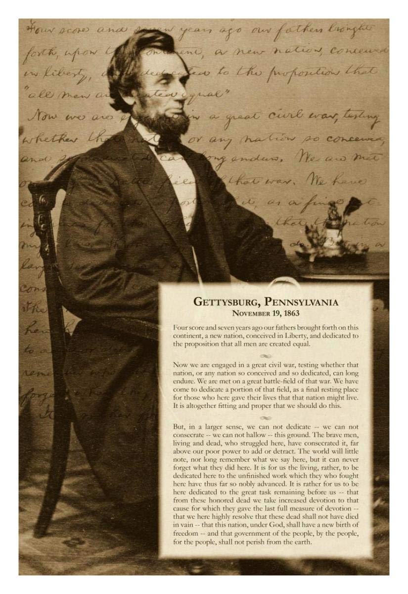 Abraham Lincoln - Gettysburg Address -Paper Art-22x32”