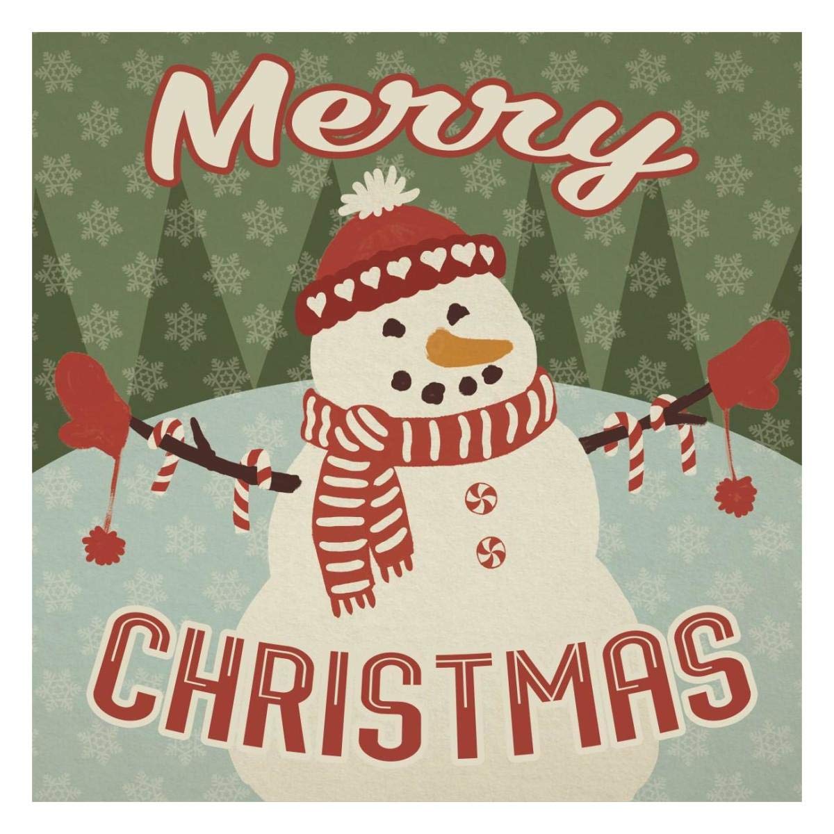 Retro Christmas VII Merry Christmas -Paper Art-26x26”