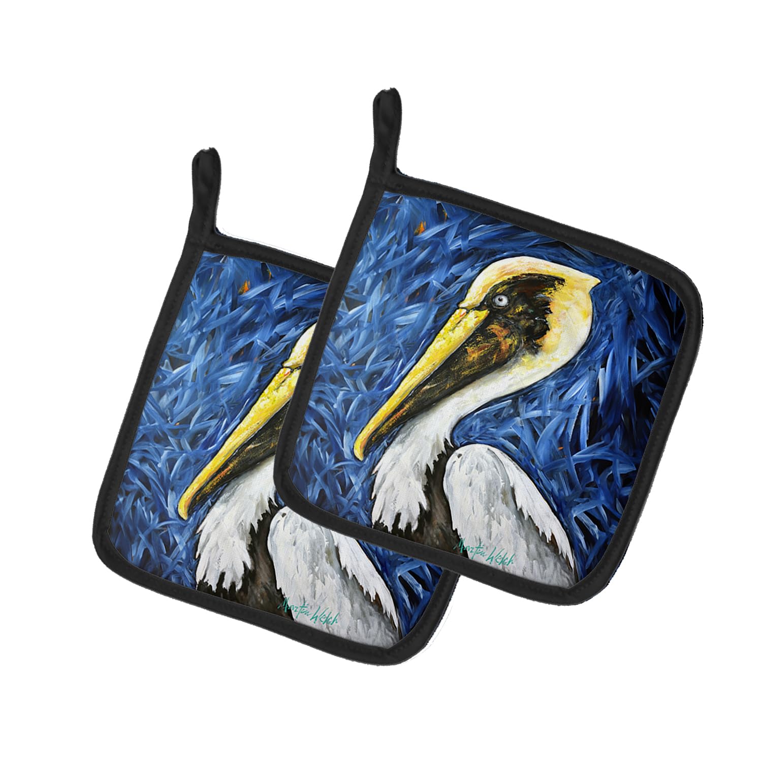 Fierce Pelican Pair of Pot Holders