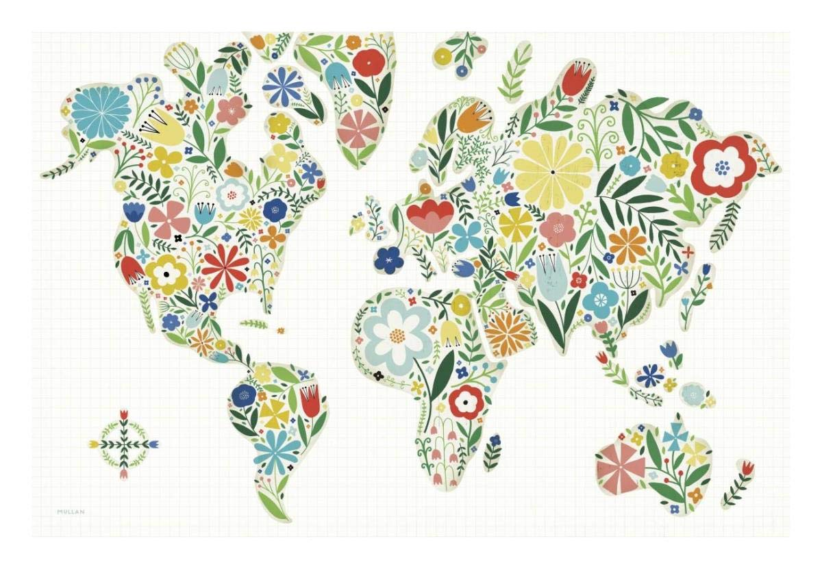 Floral World White -Paper Art-26x18”