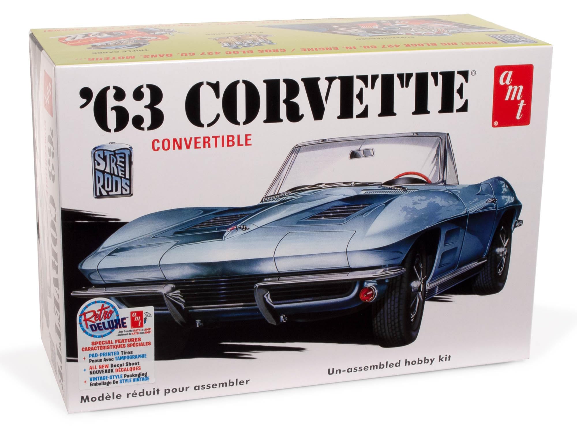 Amt 1963 Chevy Corvette Convertible 1:25 Scale Model Kit