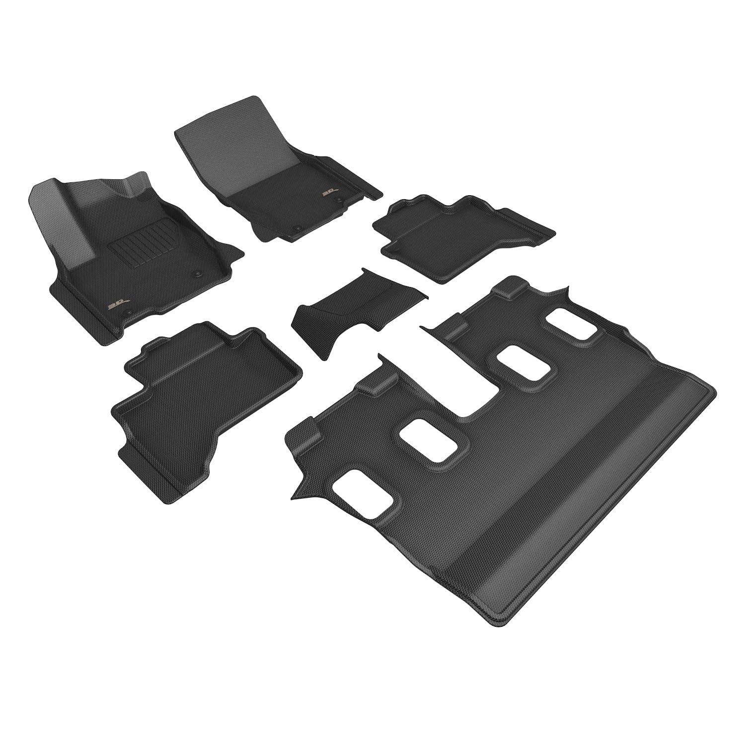 3D MAXpider Compatible with LEXUS GX 6-SEAT 2024-2026 KAGU BLACK R1 R2 R3 (TRIM FOR R2 Cool Box)