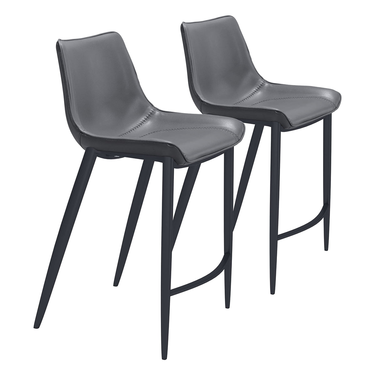 Zuo Magnus Counter Stool Dark Gray & Black