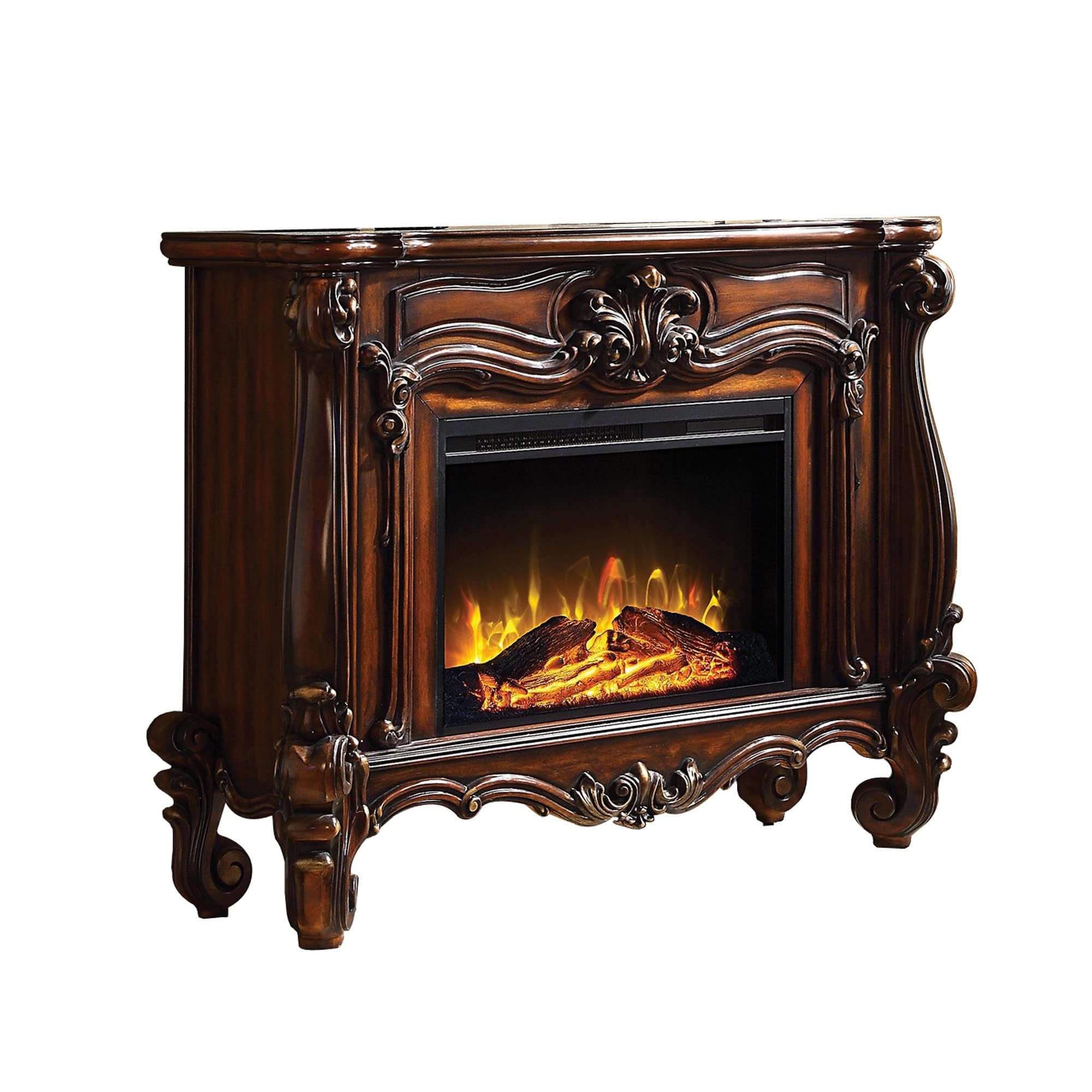 Kai 47 Inch Classic Electric Fireplace, Fire Safety, Remote, Timer, Brown