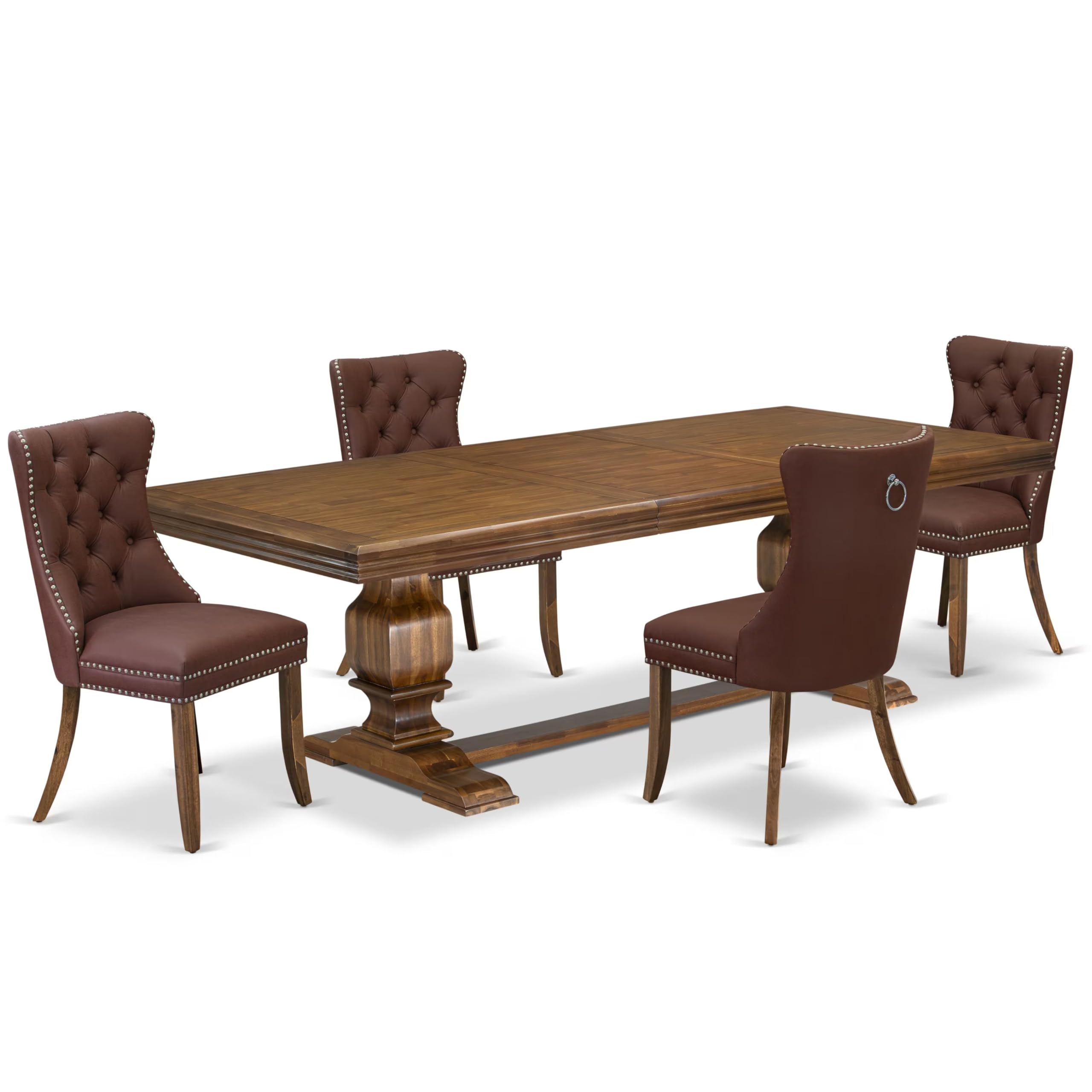 5 Pieces Modern Dining Set a Rectangle Kitchen Table and 4 Dining Chairs