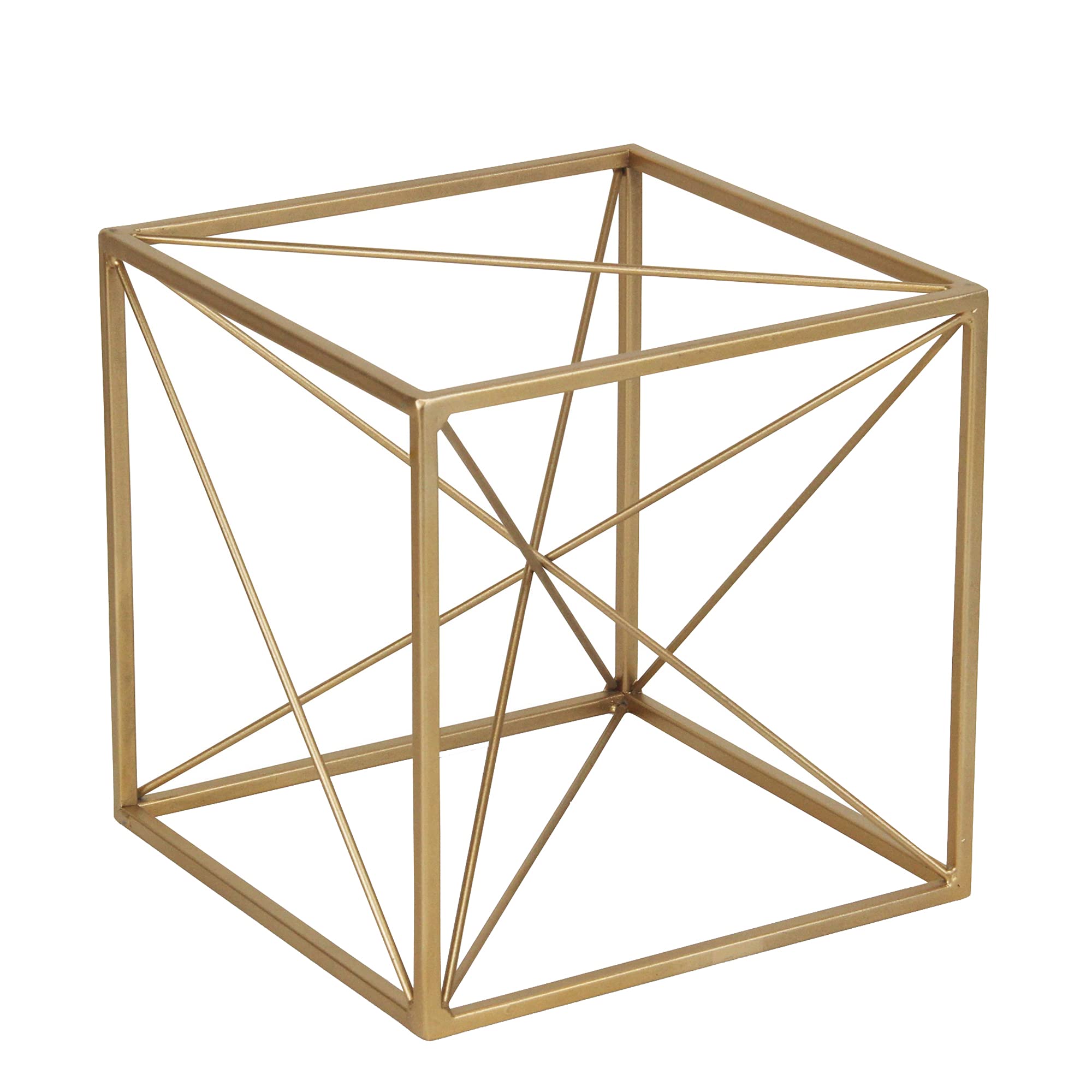 Emel Abstract Patterned Golden Cube Decor - Large