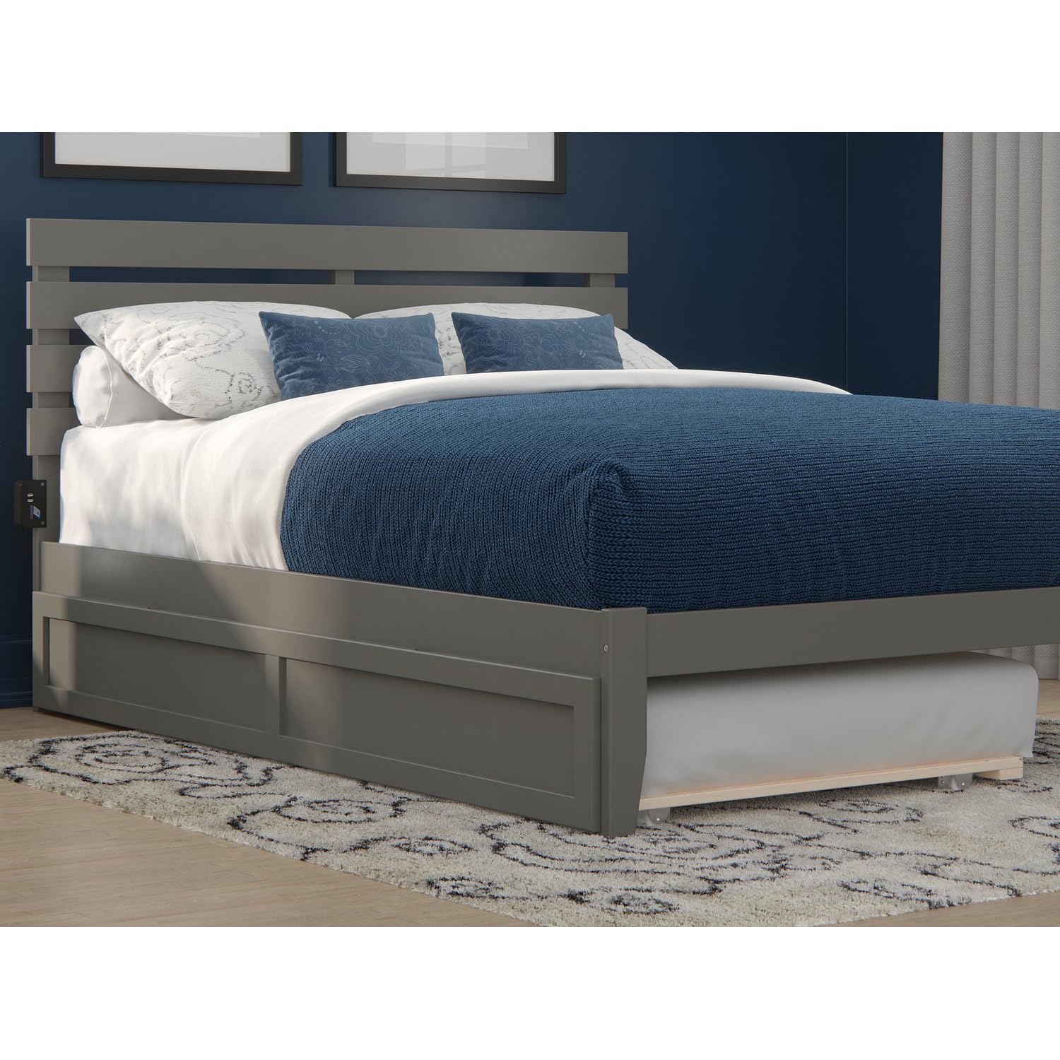AFI Twin XL Trundle Bed in Grey