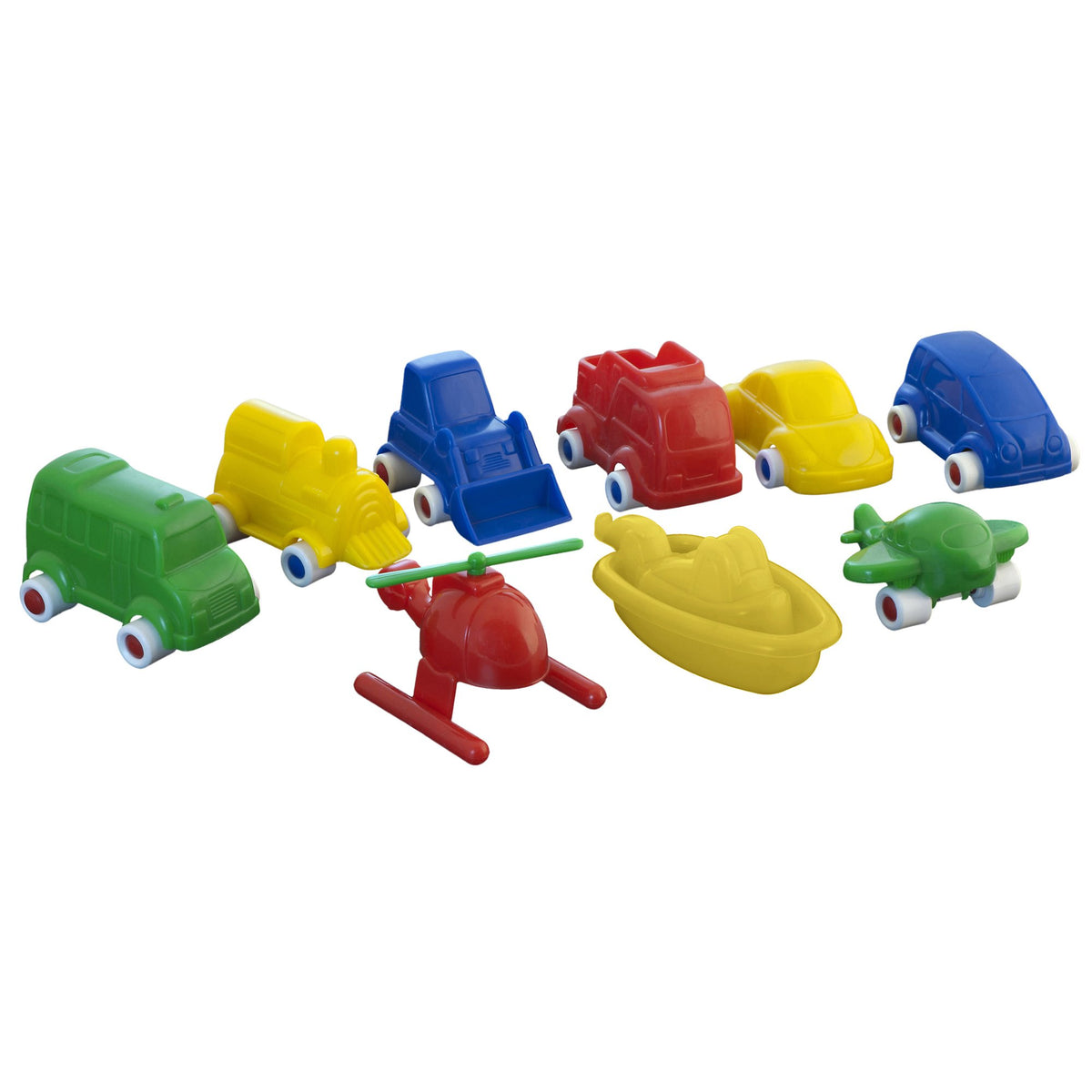 Miniland Educational - Minimobil 9 Piece Set - Durable Assorted Flexible Plastic Toy Cars For Young Children, Safe Non Removable
