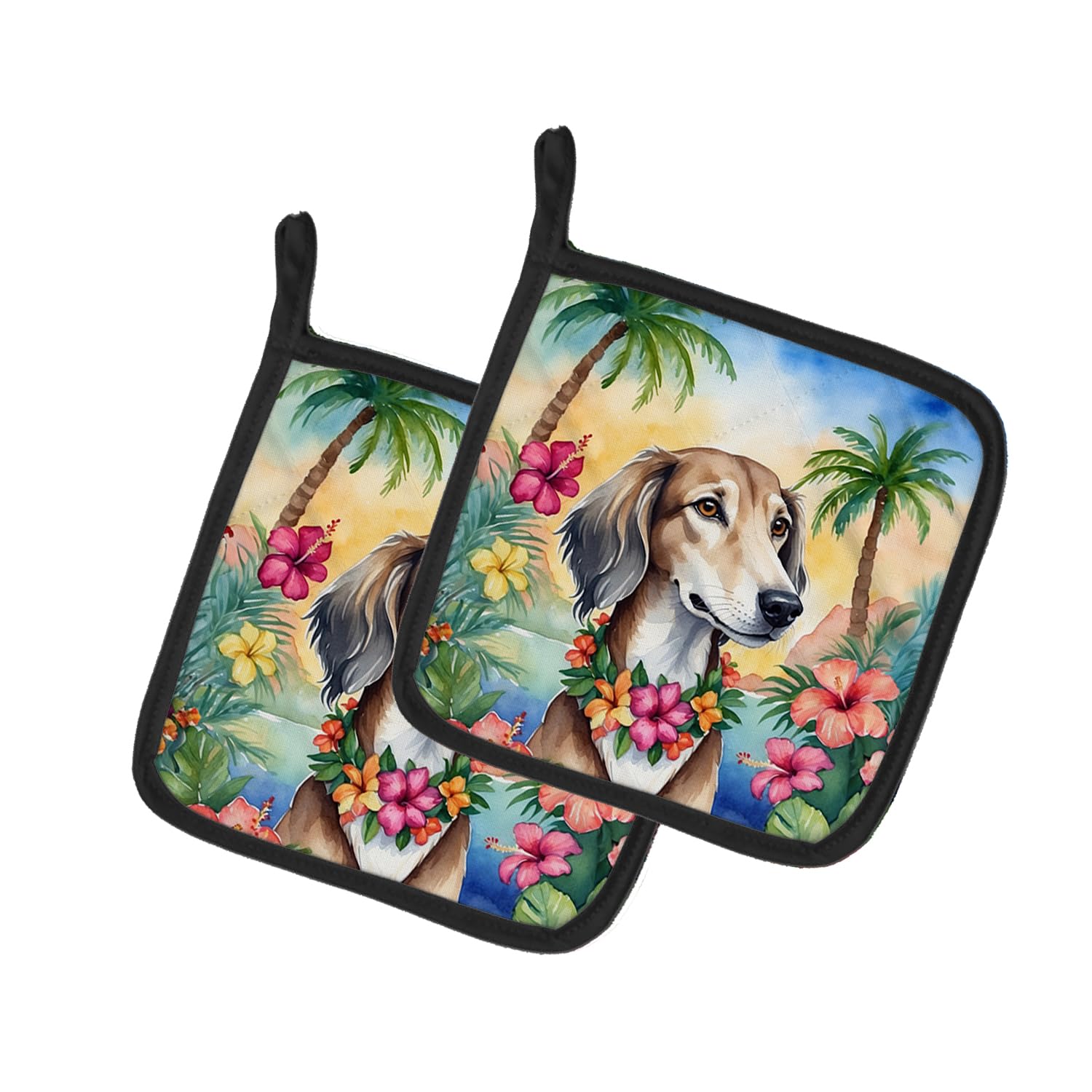 Saluki Luau Pair of Pot Holders