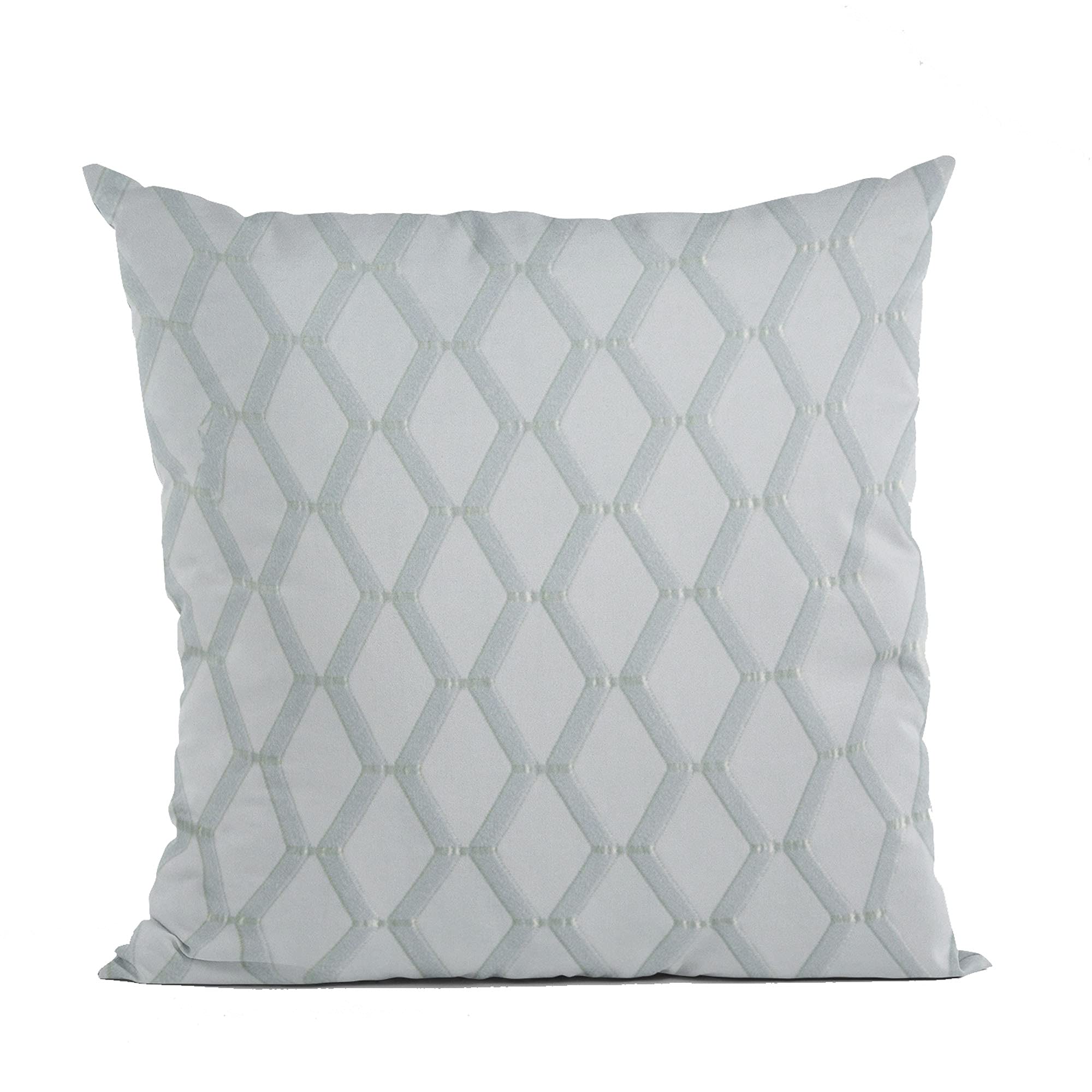 Plutus Silver Diamond Shiny Fabric With Embroydery Luxury Throw Pillow - Double sided  16 x 16”