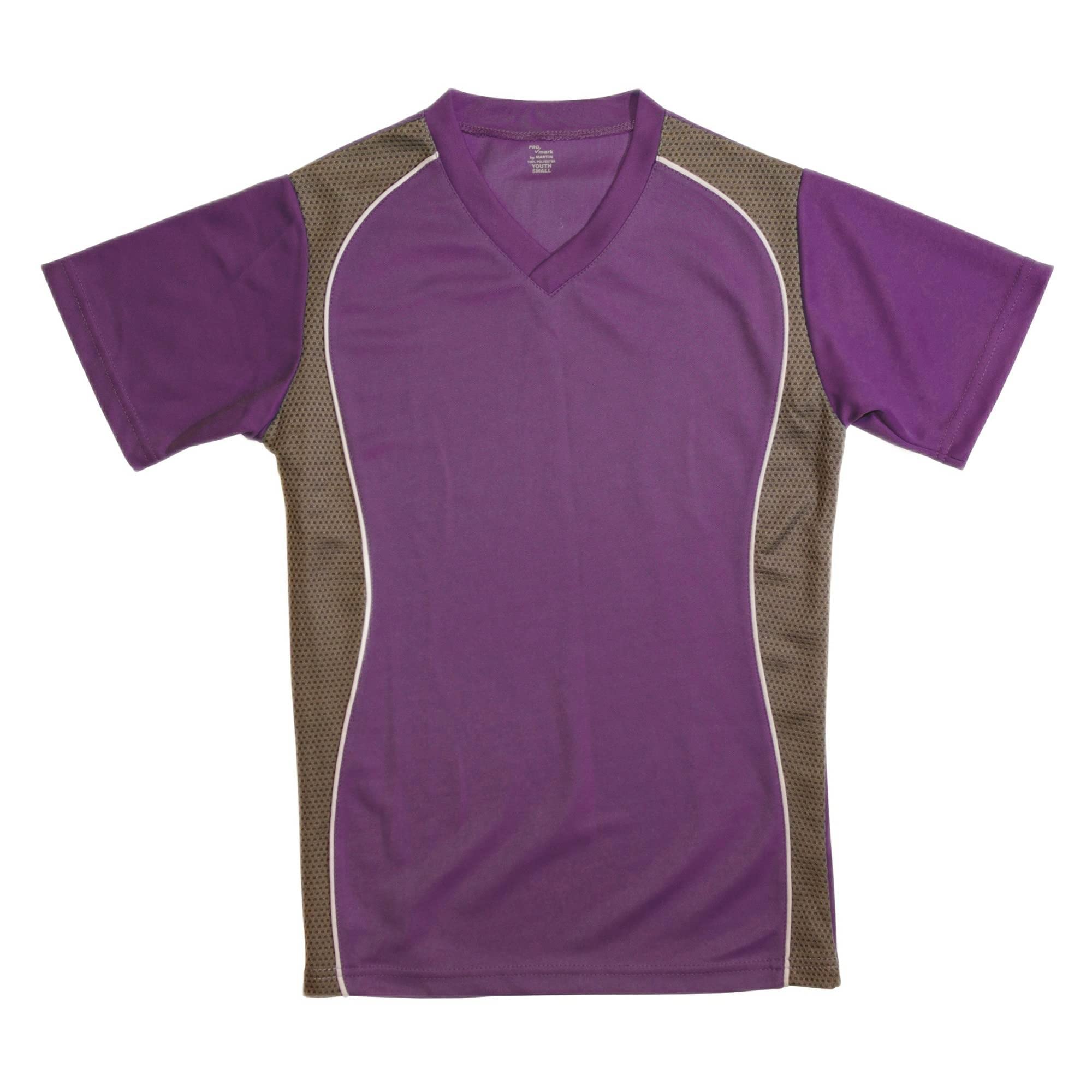 V-NECK JERSEY PURPLE W/GRANITE SIDE PANEL-ADULT-S