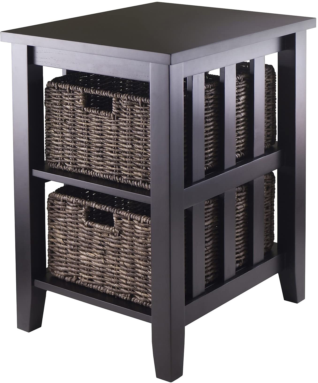 Casafoyer Morris Accent Tables with Baskets - Stylish & Functional Storage Solution ( Pack of 2 )