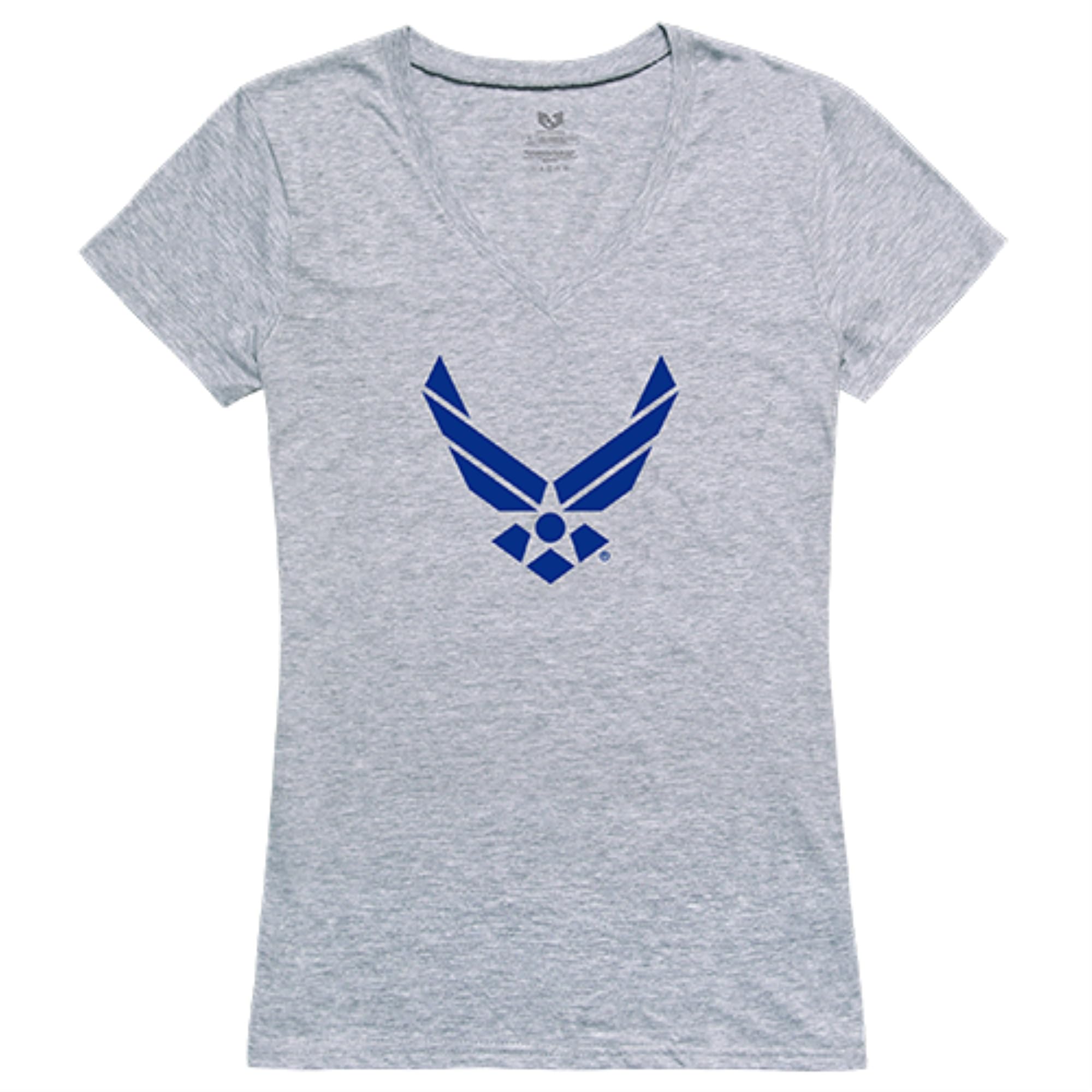 Graphic V-Neck, USAF Wing, H.Grey, 2X