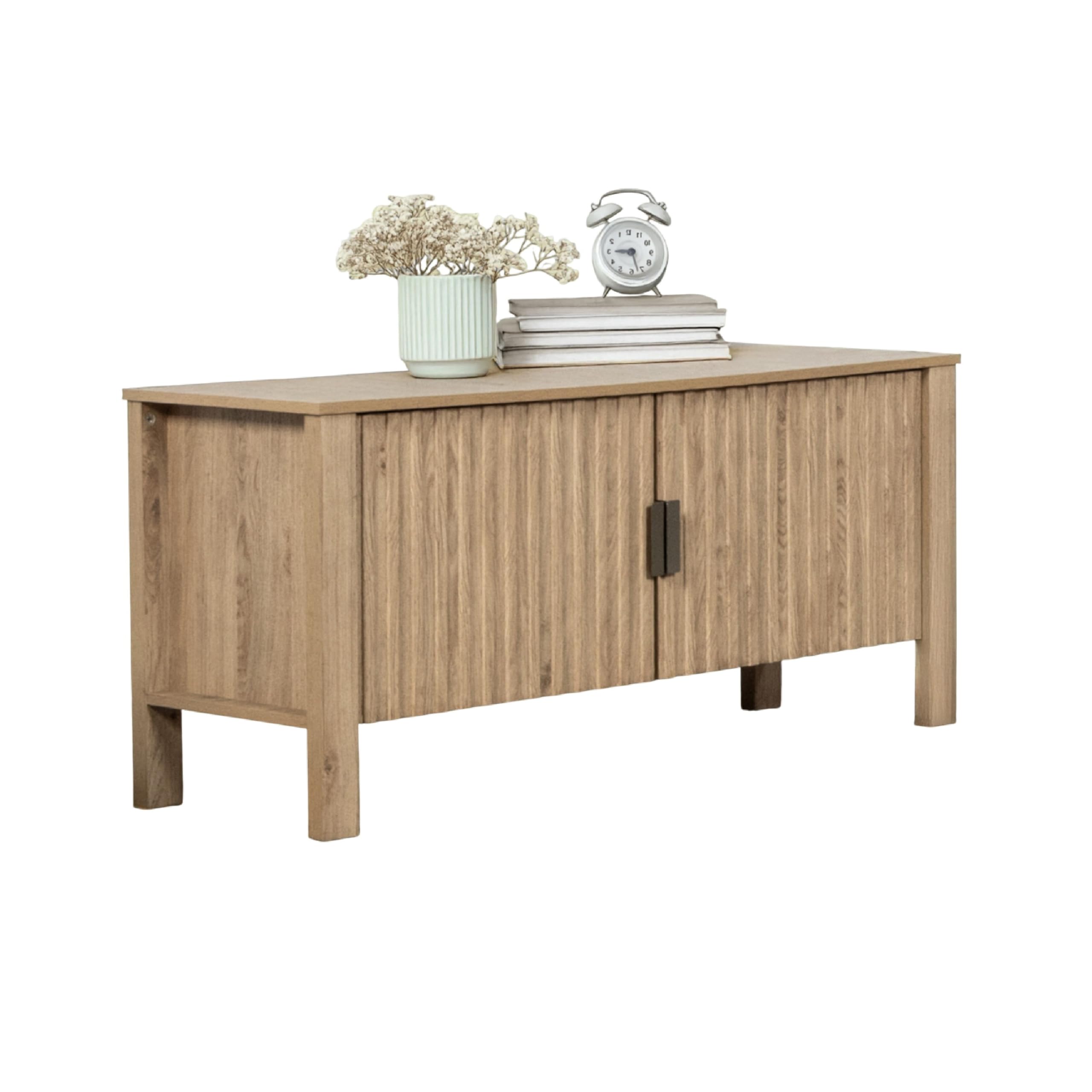 Hay TV Media Console, 47 Inch, 2 Doors w Adjustable Shelves, Beige