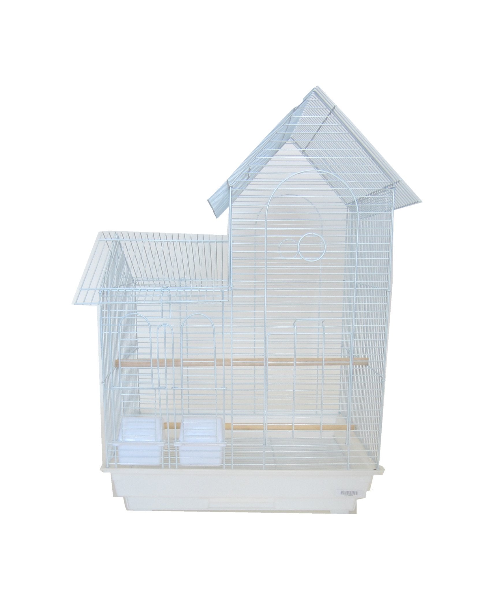 1944 1/2 Bar Spacing Villa Top Small Bird Cage - 20″x16″ In White