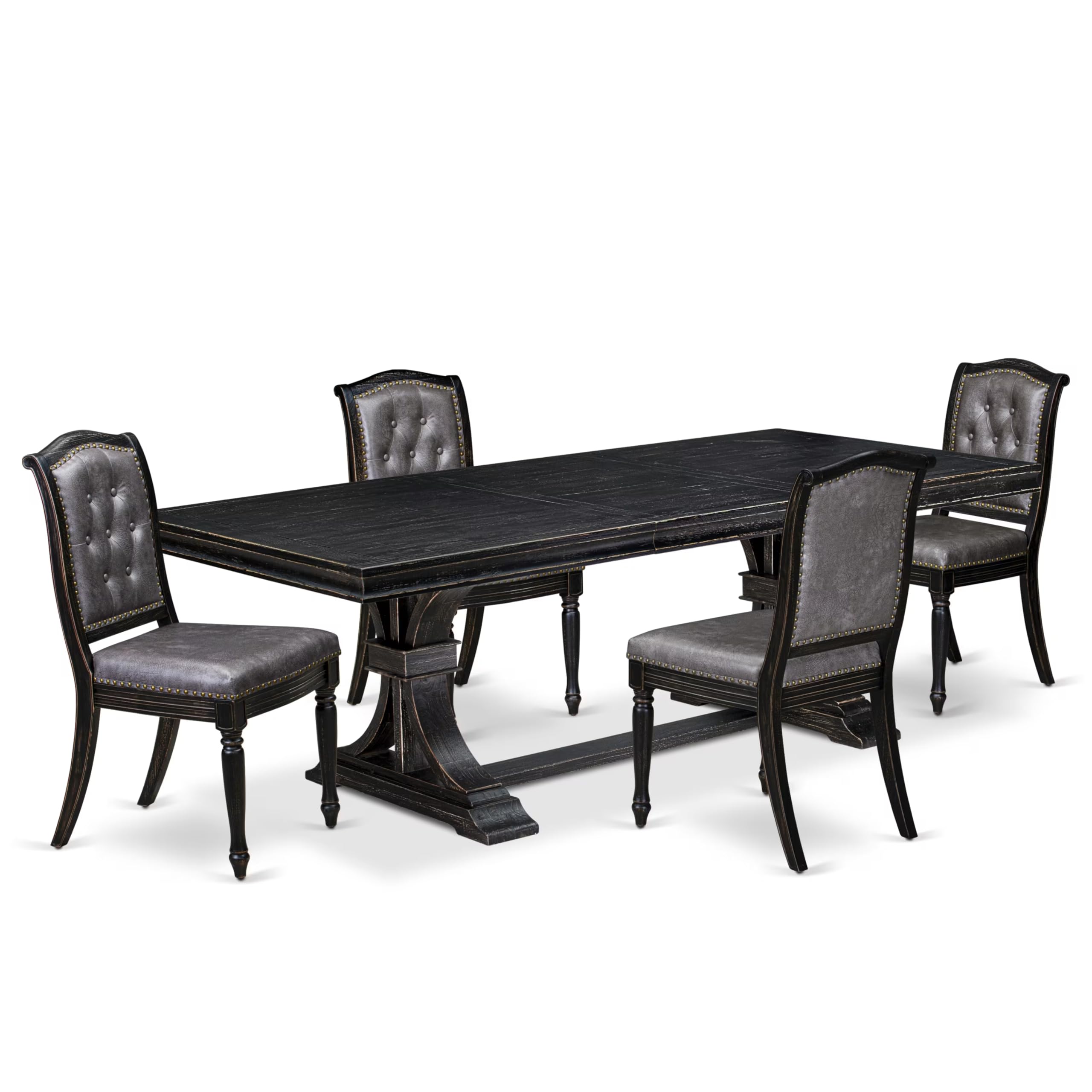 5 piece Modern Dining Set consists of a Dining Table and 4 Dining Chairs