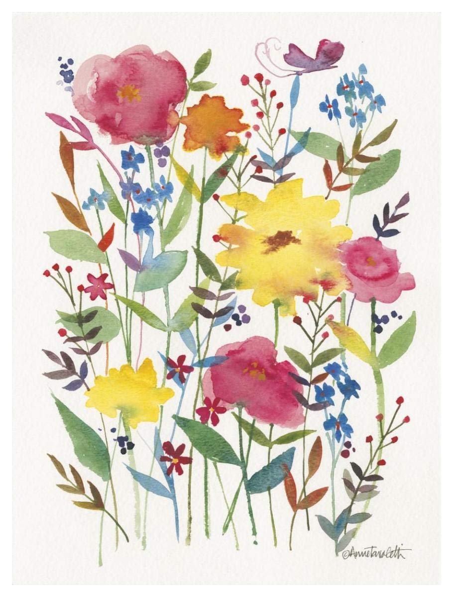Watercolor Flowers III -Paper Art-38x50”