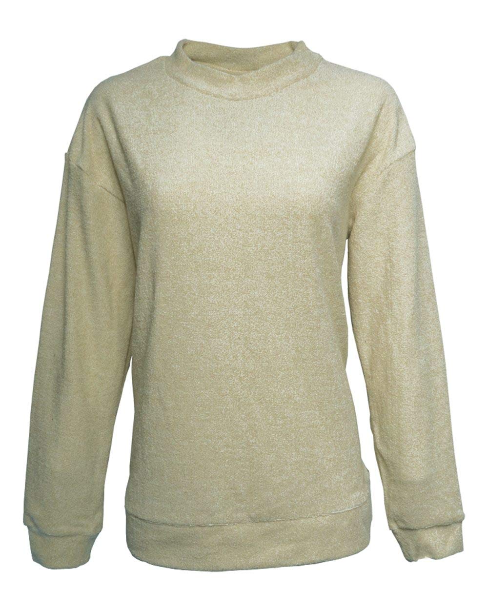 J. America Womens Weekend Terry Mock Crew - Natural, XS
