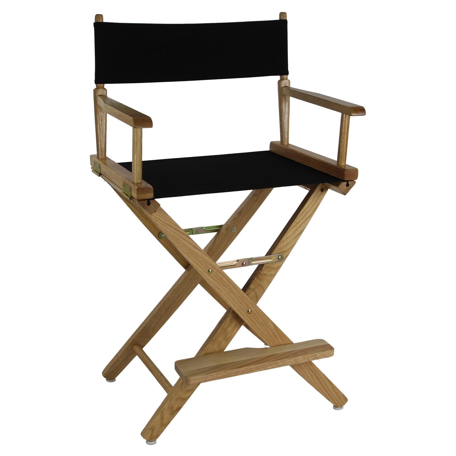Extra-Wide Premium 24  Directors Chair Natural Frame W/Black Color Cover