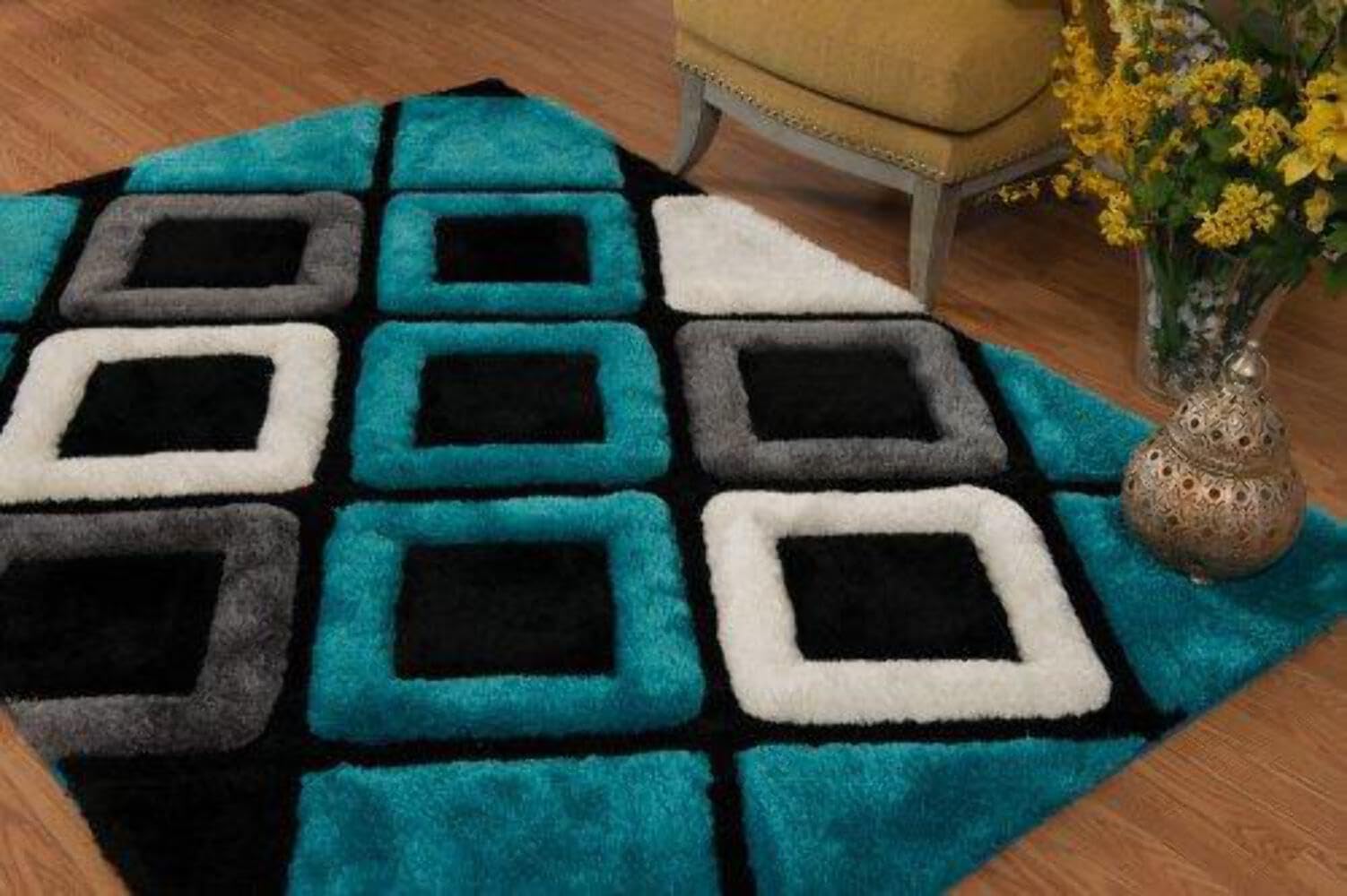 United Weavers Finesse Plush Aqua Area Rug  53 X 72
