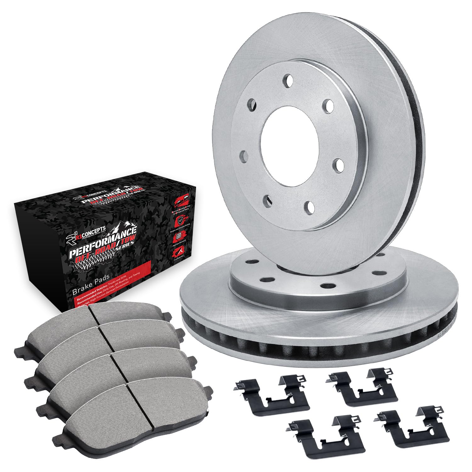 R1 Concepts Disc Brake Rotor Set with Off-Road/Tow Brake Pads and Hardware WFVH1-54224