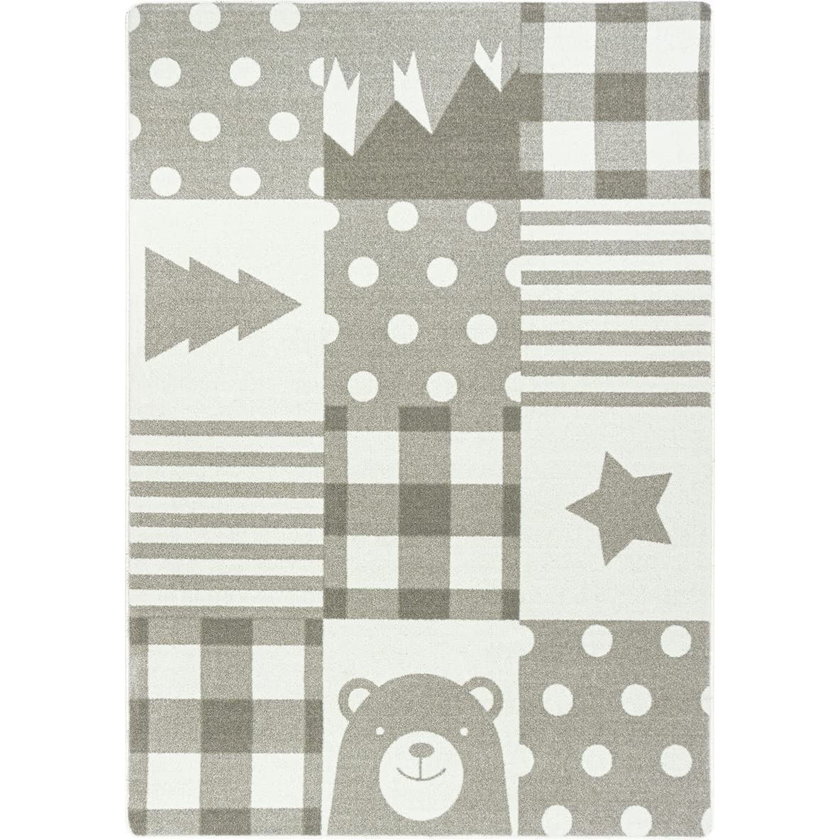 Patchwork Boy 54 x 78??area rug in color Linen