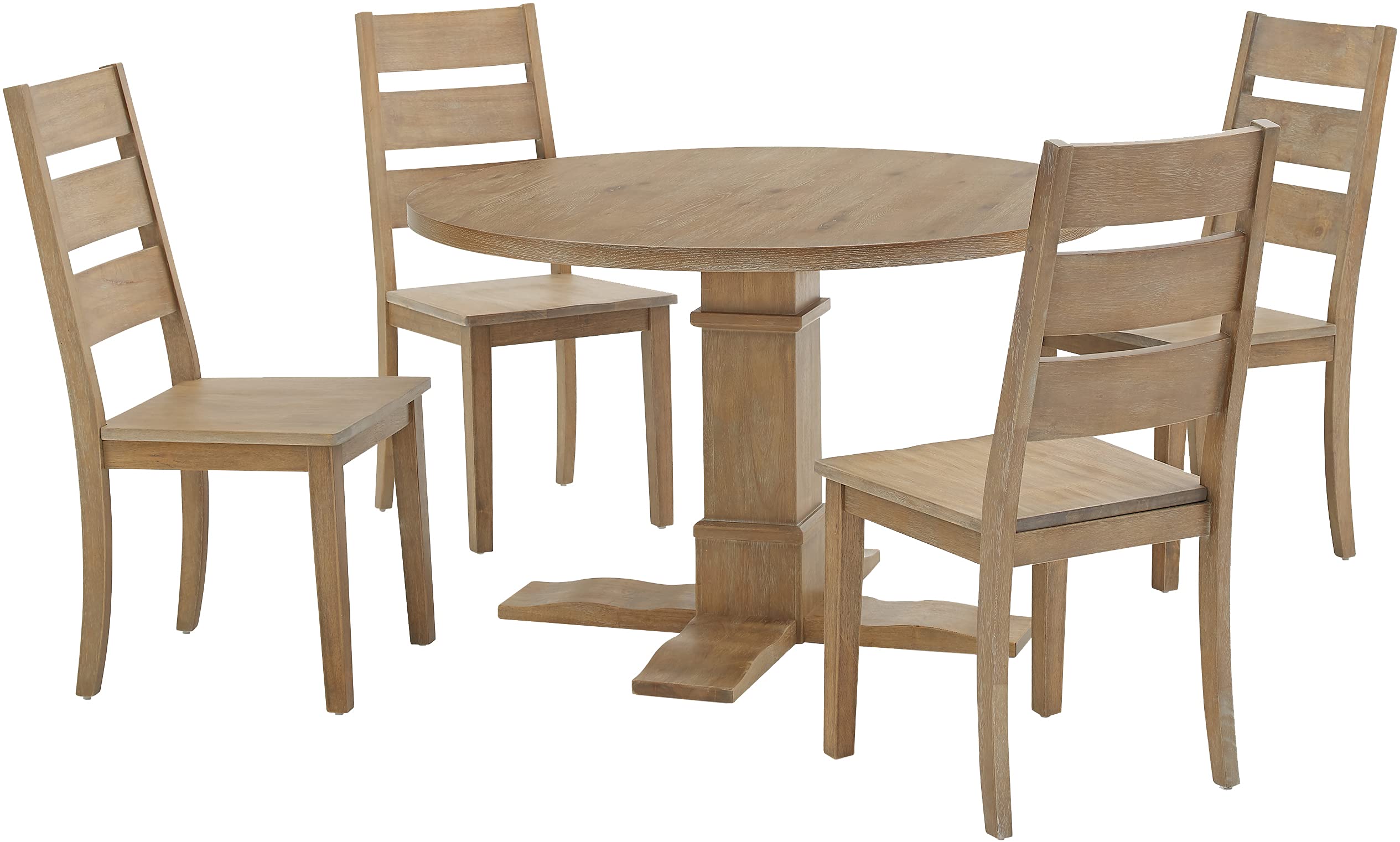 Joanna 5Pc Round Dining Set - Round Table & 4 Ladder Back Chairs
