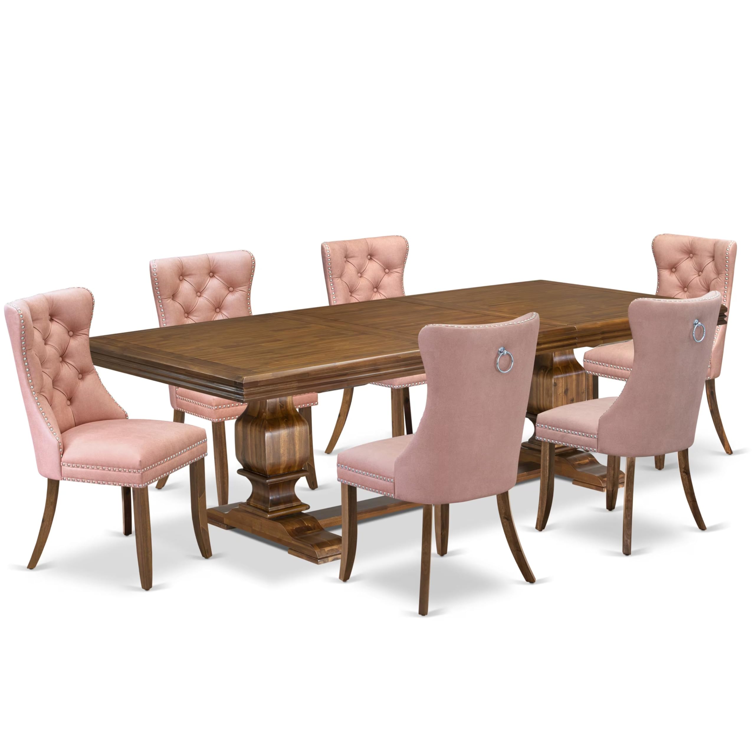 7 piece Modern Dining Table Set of a Dining Table and 6 Dinner Chairs
