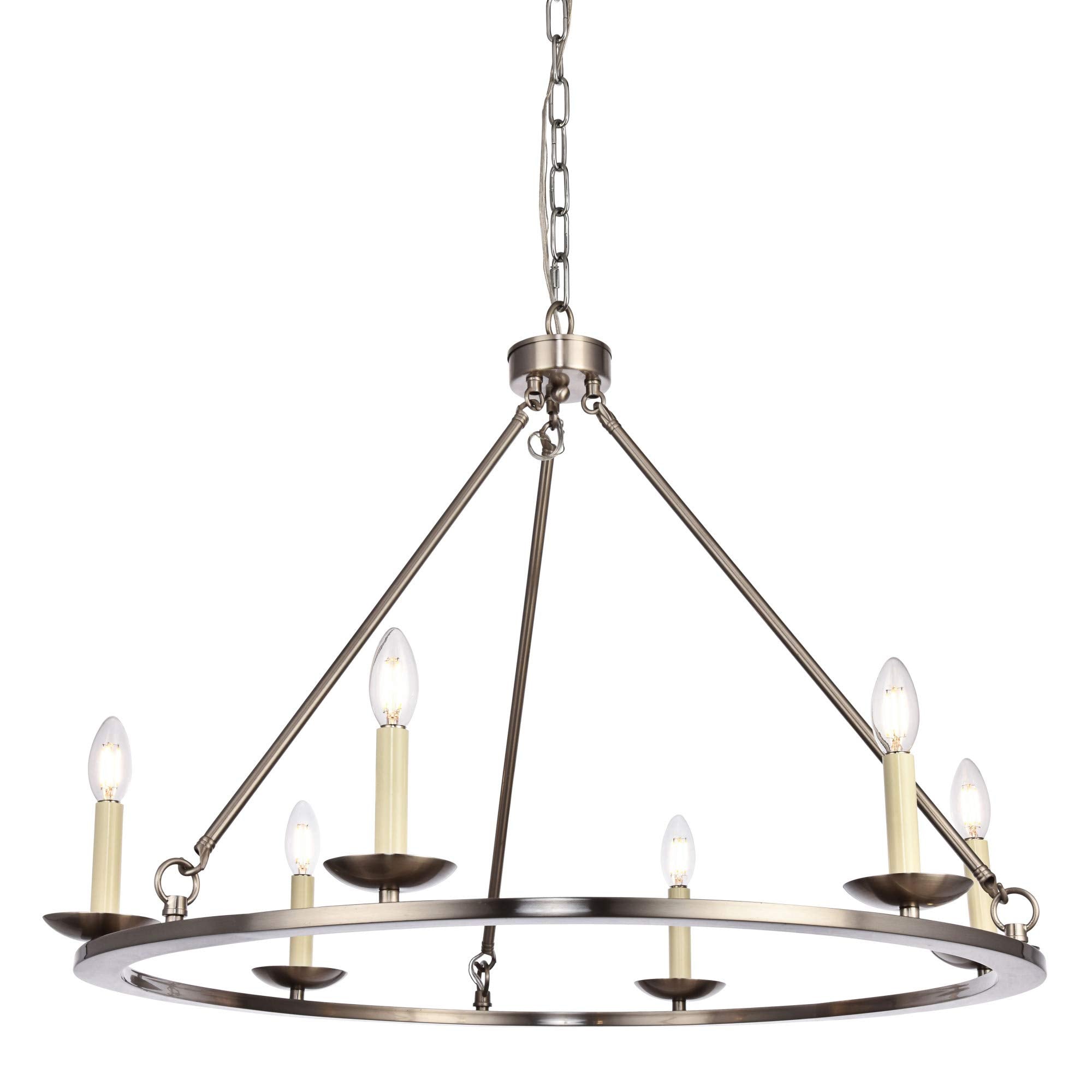 Maine Collection Chandelier D32.4 H23.25 Lt:6 Burnished Nickel Finish