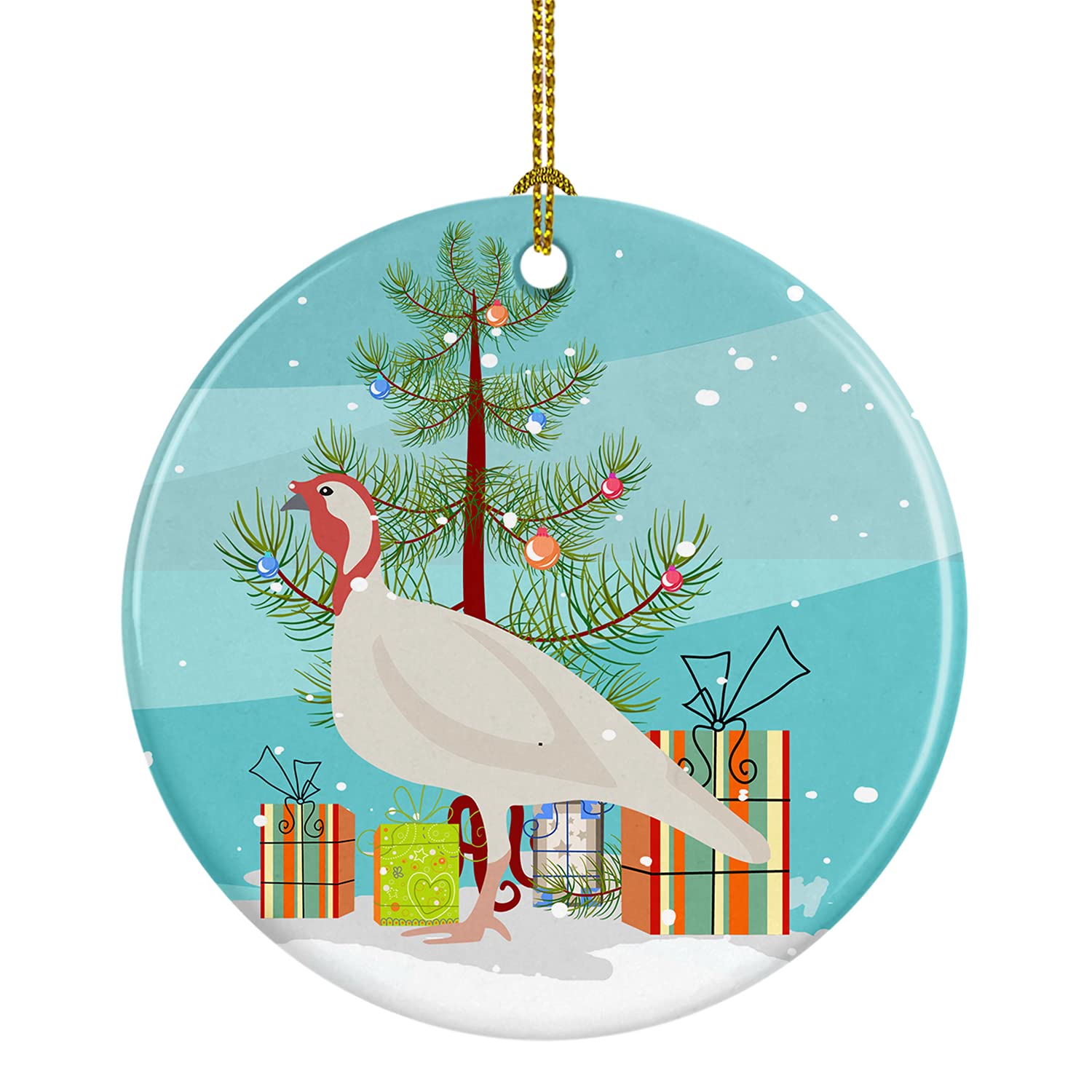 Carolines Treasures Beltsville Small White Turkey Hen Christmas Ceramic Ornament