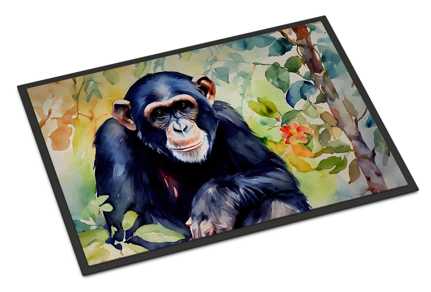 Carolines Treasures DAC2892MAT Chimpanzee Doormat Front Door Mat Indoor Outdoor Rugs for Entryway, Non Slip Washable Low Pile, 18H X 27W