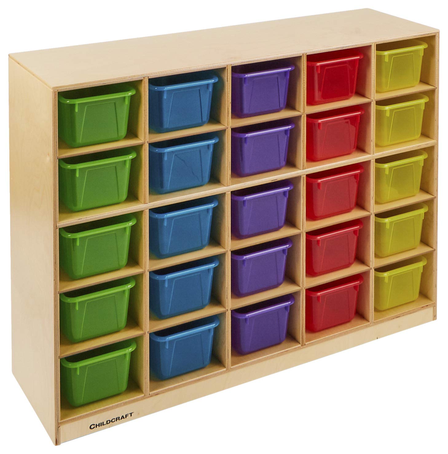 Childcraft Mobile Cubby with 25 Translucent Color Trays, 47-3/4 W x 13 D x 36 H in