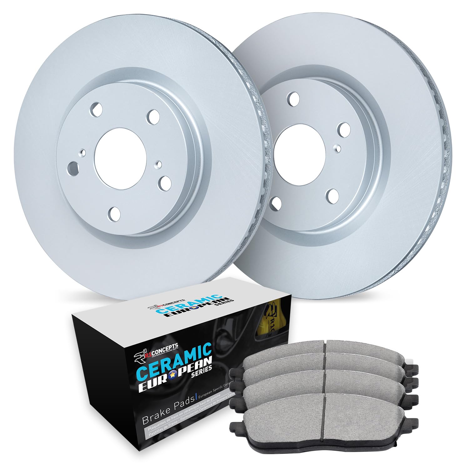 R1 Concepts Carbon Coated Disc Brake Rotor Set with Euro Ceramic Pads WDTN1-42003