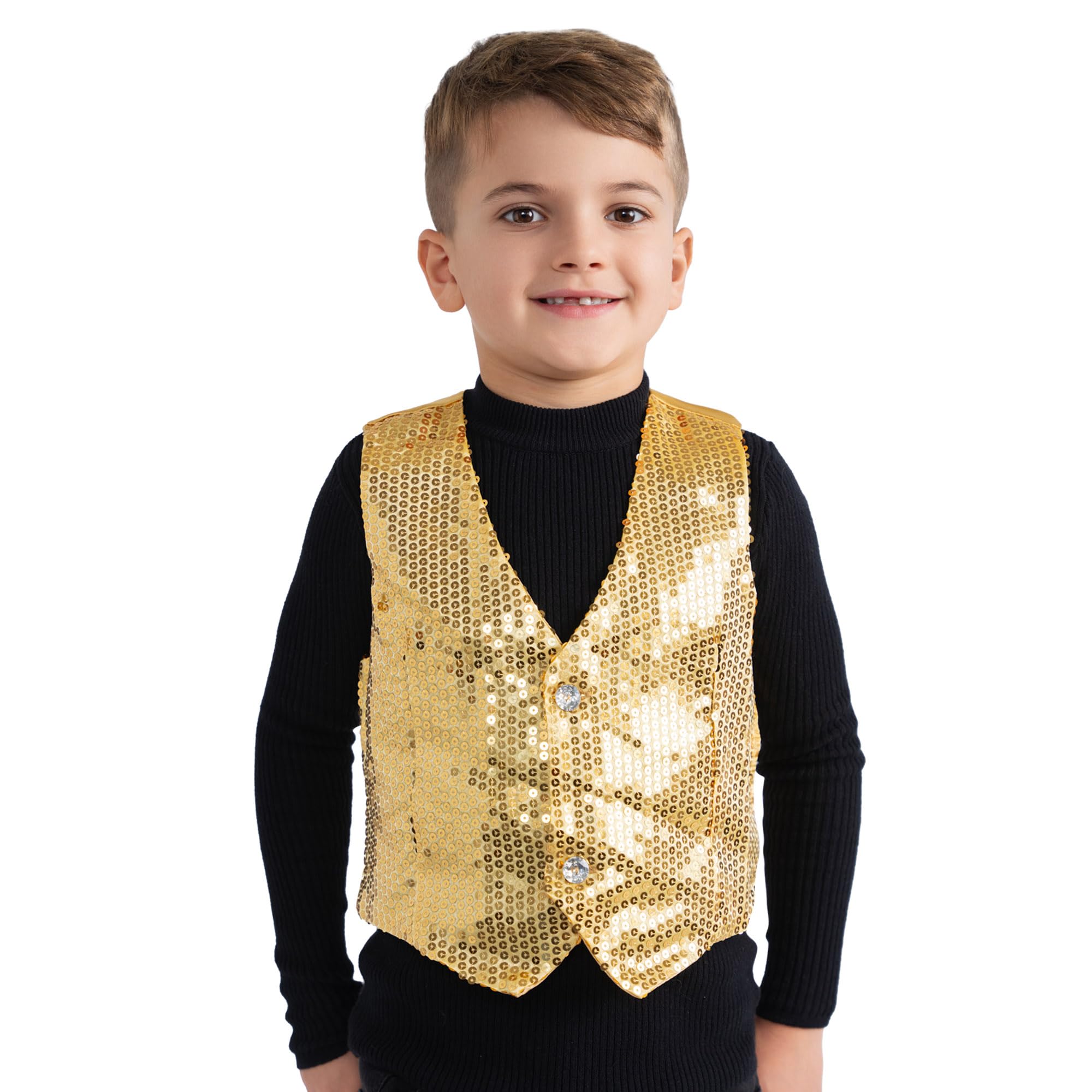 Gold Sequined Vest - Size S (4-6)