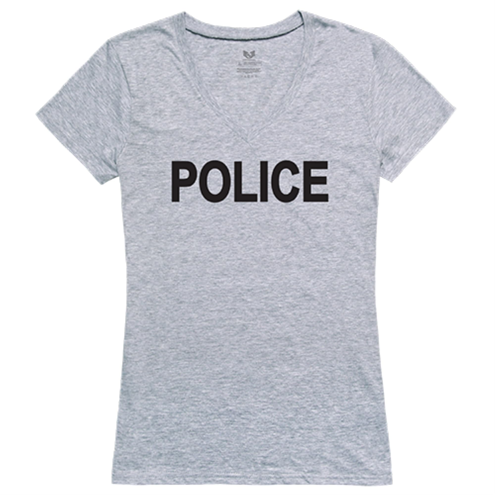 Graphic V-Neck, Police, H.Grey, XL