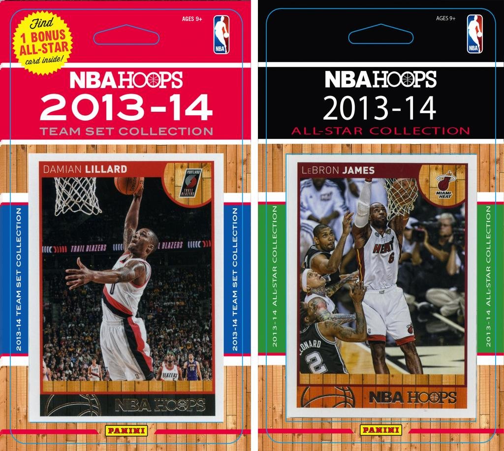 NBA Portland Trail Blazers Licensed 2013-14 Hoops Team Set Plus 2013-24 Hoops All-Star Set