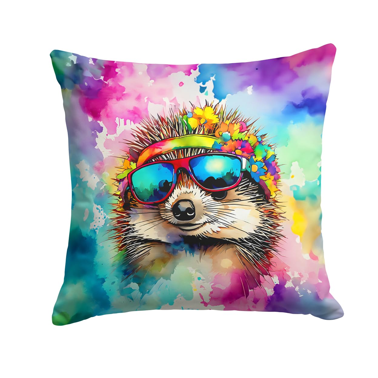Hippie Animal Hedgehog Throw Pillow