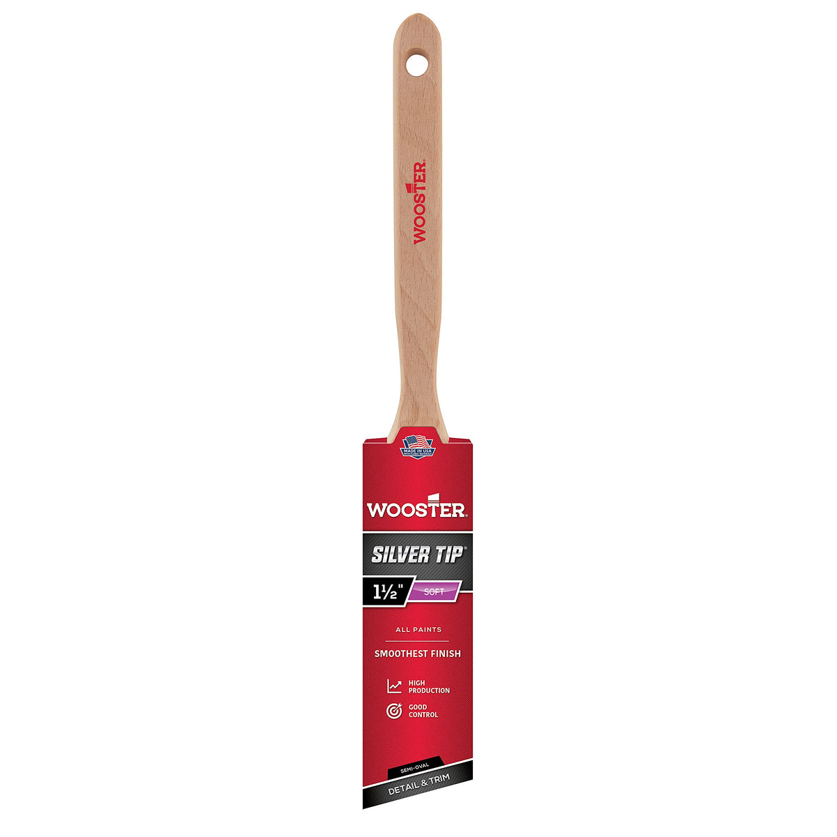 1-1/2 Silver Tip Semi-Oval Angle Sash Brush
