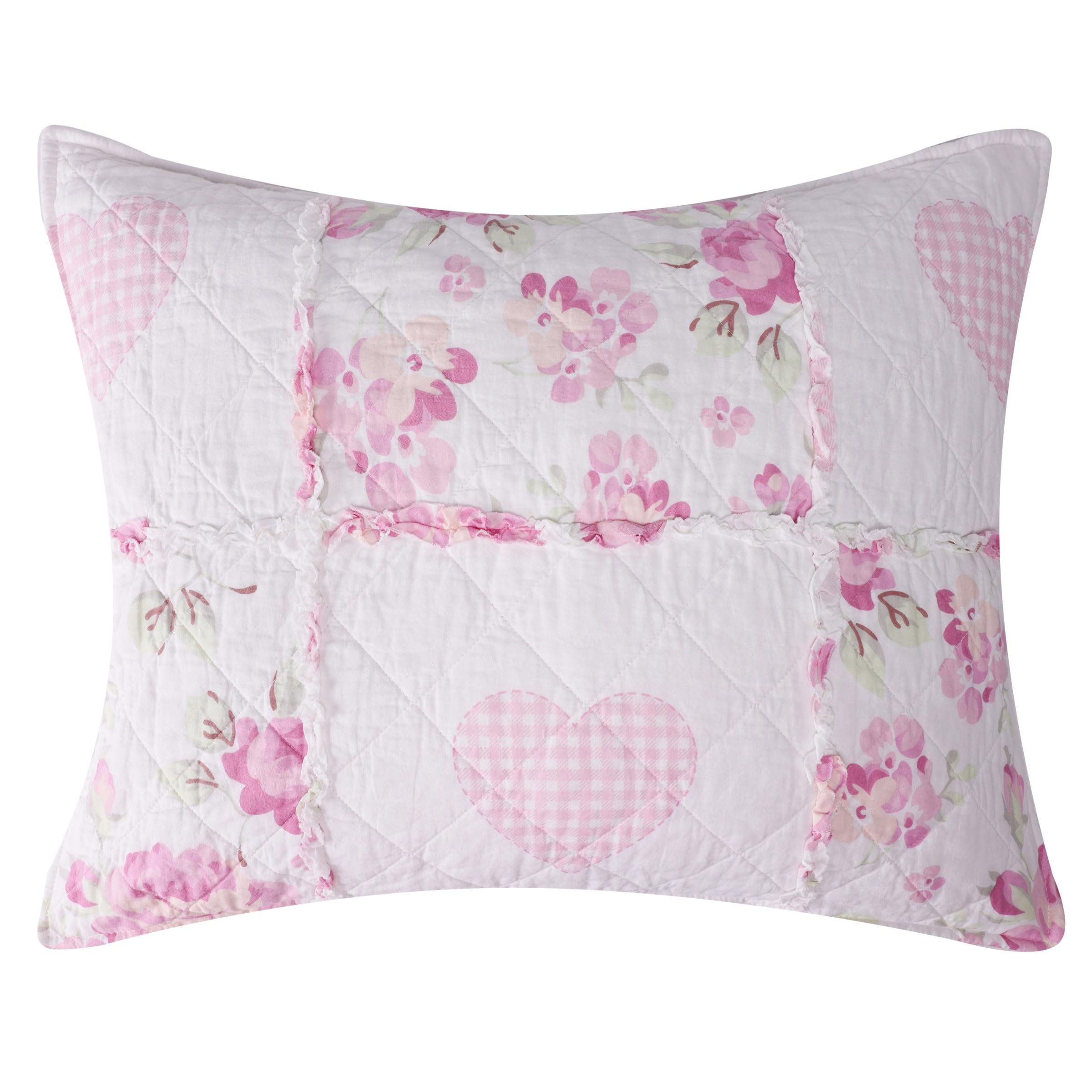 Greenland Home Fashions GL-2510AKS Veronicas Hearts Sham, King, Pink