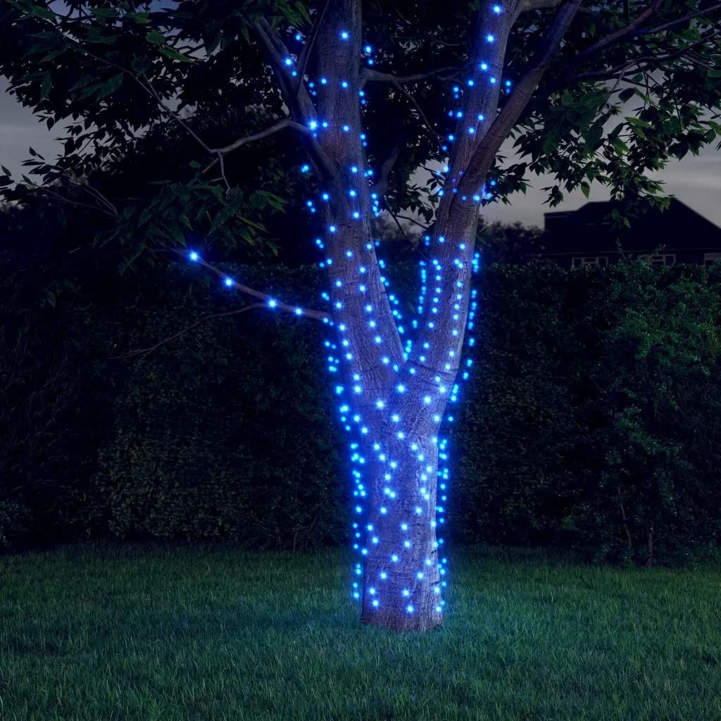 Vidaxl Solar-Powered Fairy String Lights-5Pcs With 200 Leds Each, Blue Light Color, 8 Lighting Modes, Indoor/Outdoor Compatible, Perfect For Parties, Weddings, Holidays