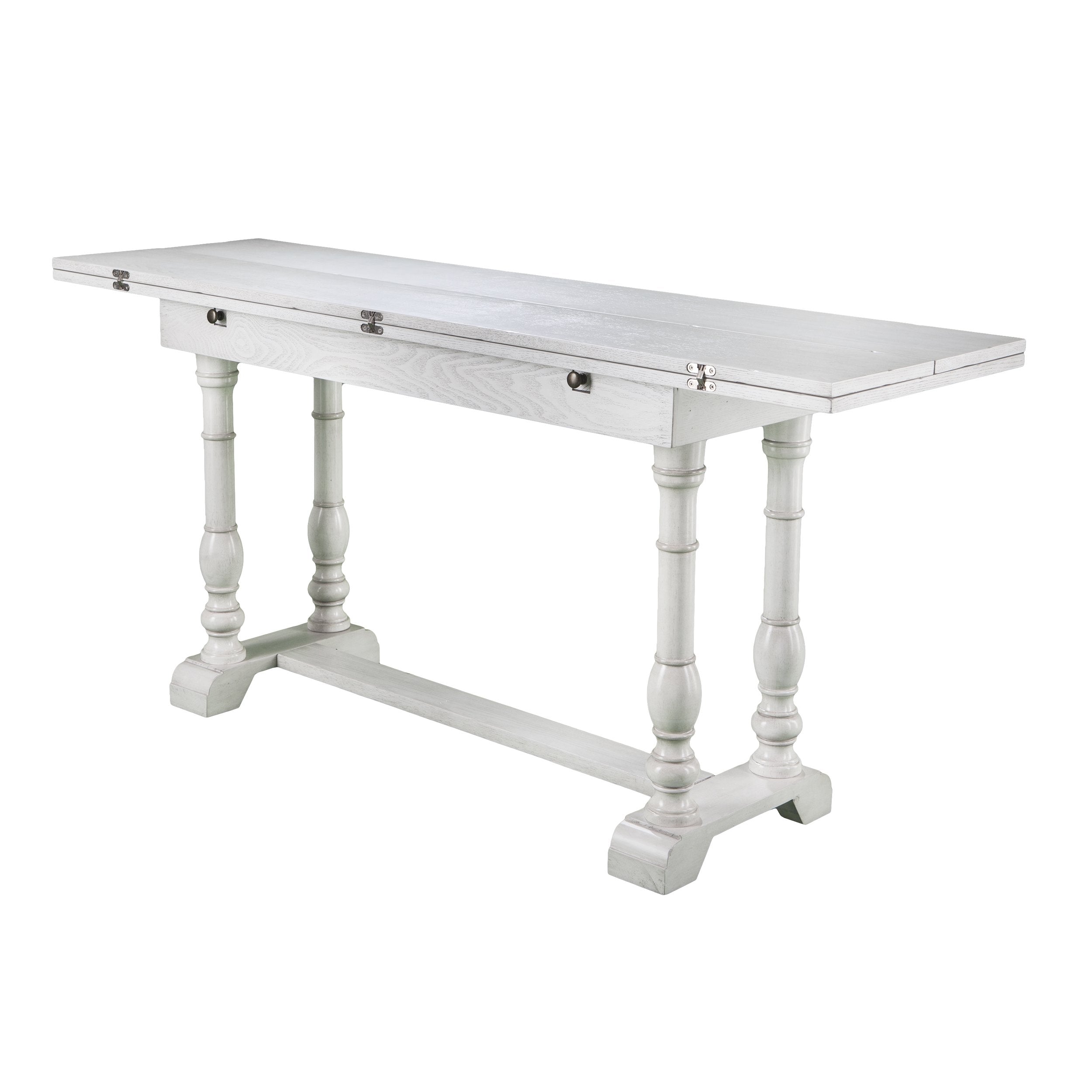 Sei Furniture Edenderry Farmhouse Folding Trestle Console Dining Table, Brown