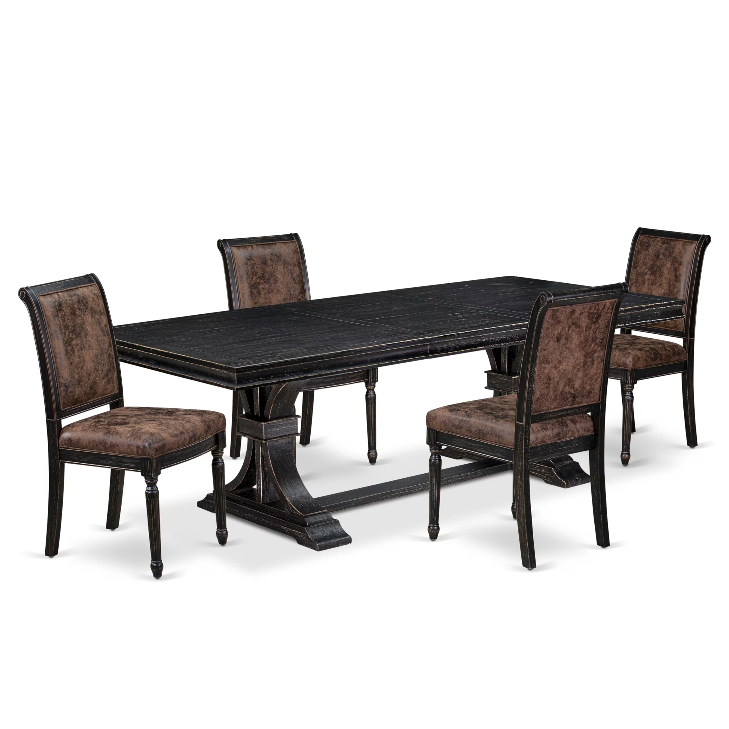 5 piece Kitchen Table Set consists of a Modern Dining Table and 4 Dining Chairs