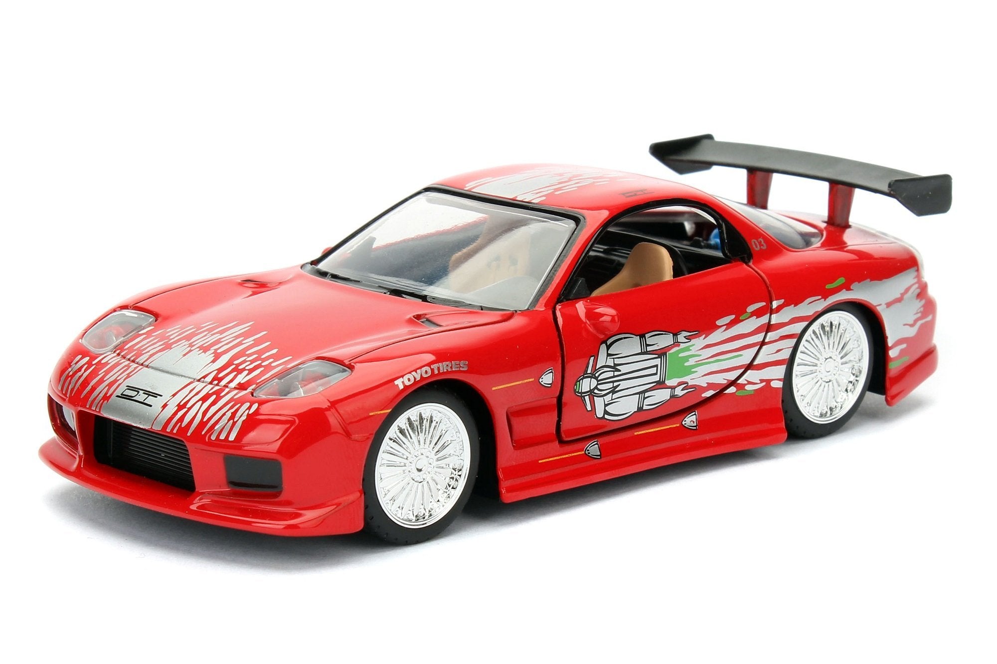 Doms Mazda RX-7 Red with Graphics Fast & Furious Movie 1/32 Diecast Model Car by Jada