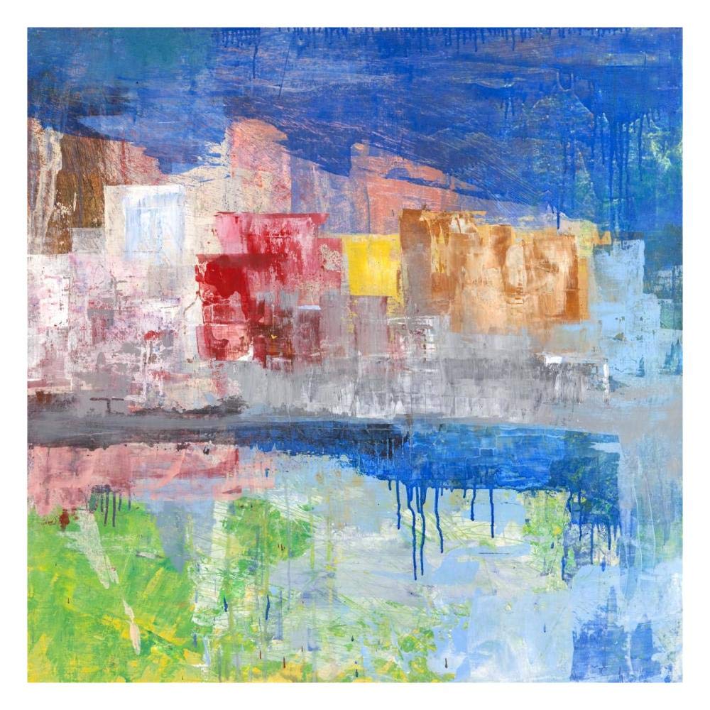 Villaggio sul lago-Paper Art-26x26”