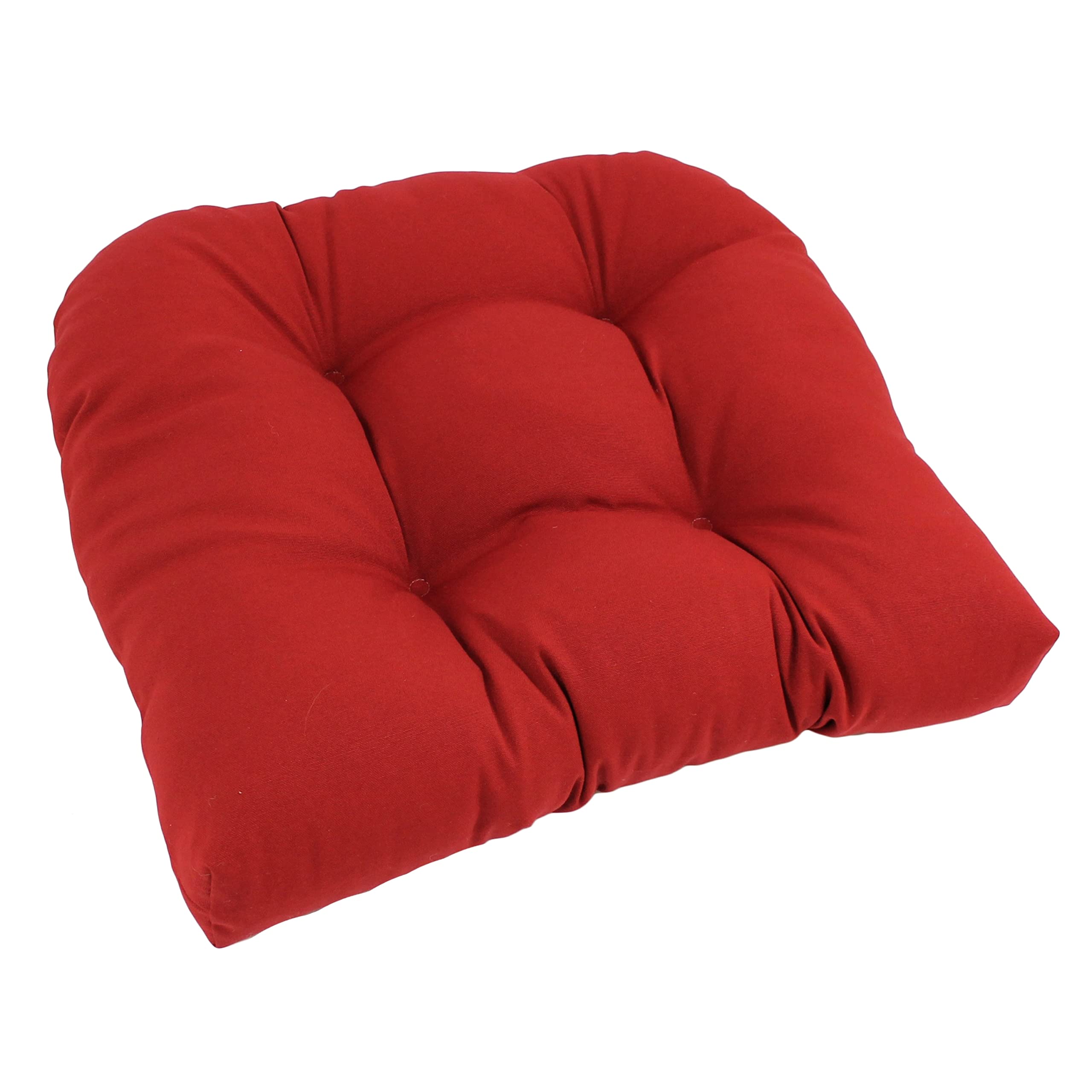 19-inch U-Shaped Twill Tufted Dining Chair Cushion - Ruby Red