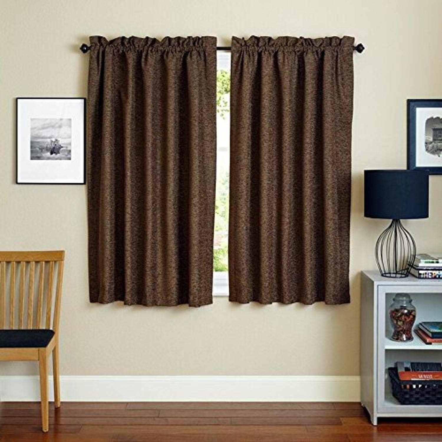Blazing Needles 63-inch by 52-inch Patterned Jacquard Chenille Curtain Panels (Set of 2) - Vermont