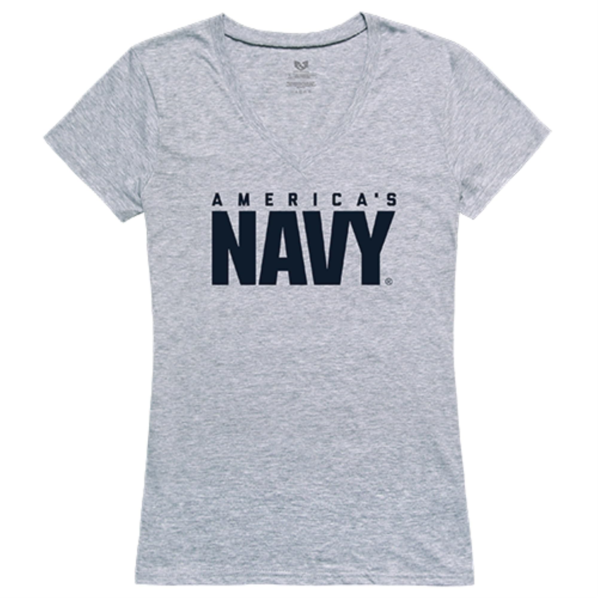 Graphic V-Neck, US Navy, H.Grey, S
