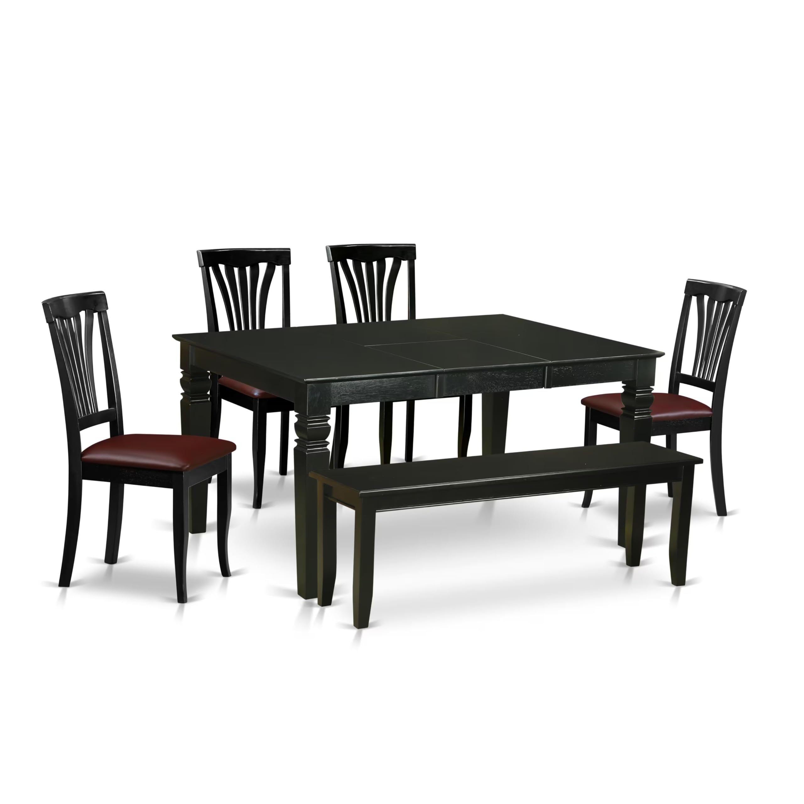 6  PC  dinette  set  -  Kitchen  Table  and  4  dinette  Chairs  coupled  with  Bench