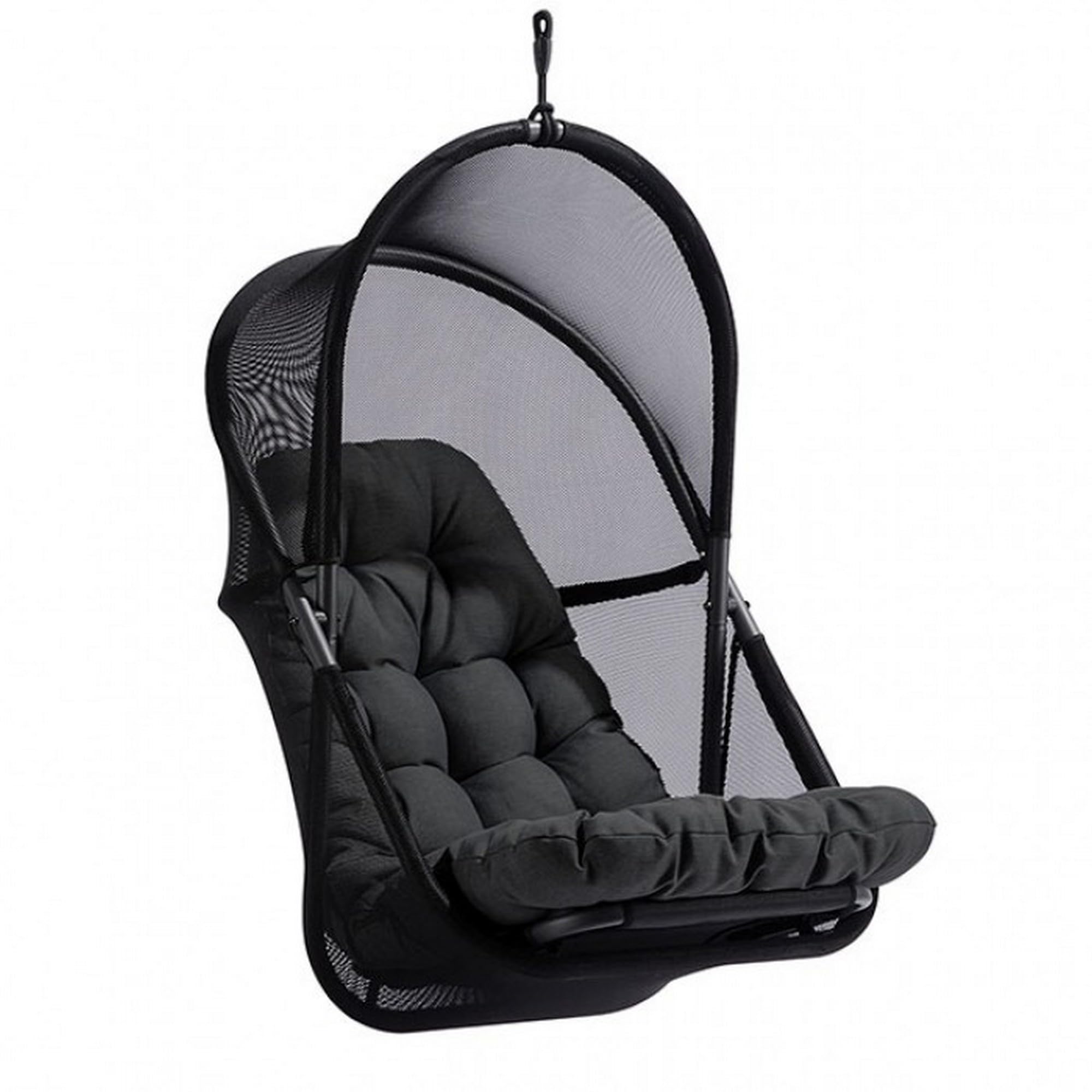 28 Inch Swing Chair, Breathable Mesh Shade, Sturdy Steel Frame, Black