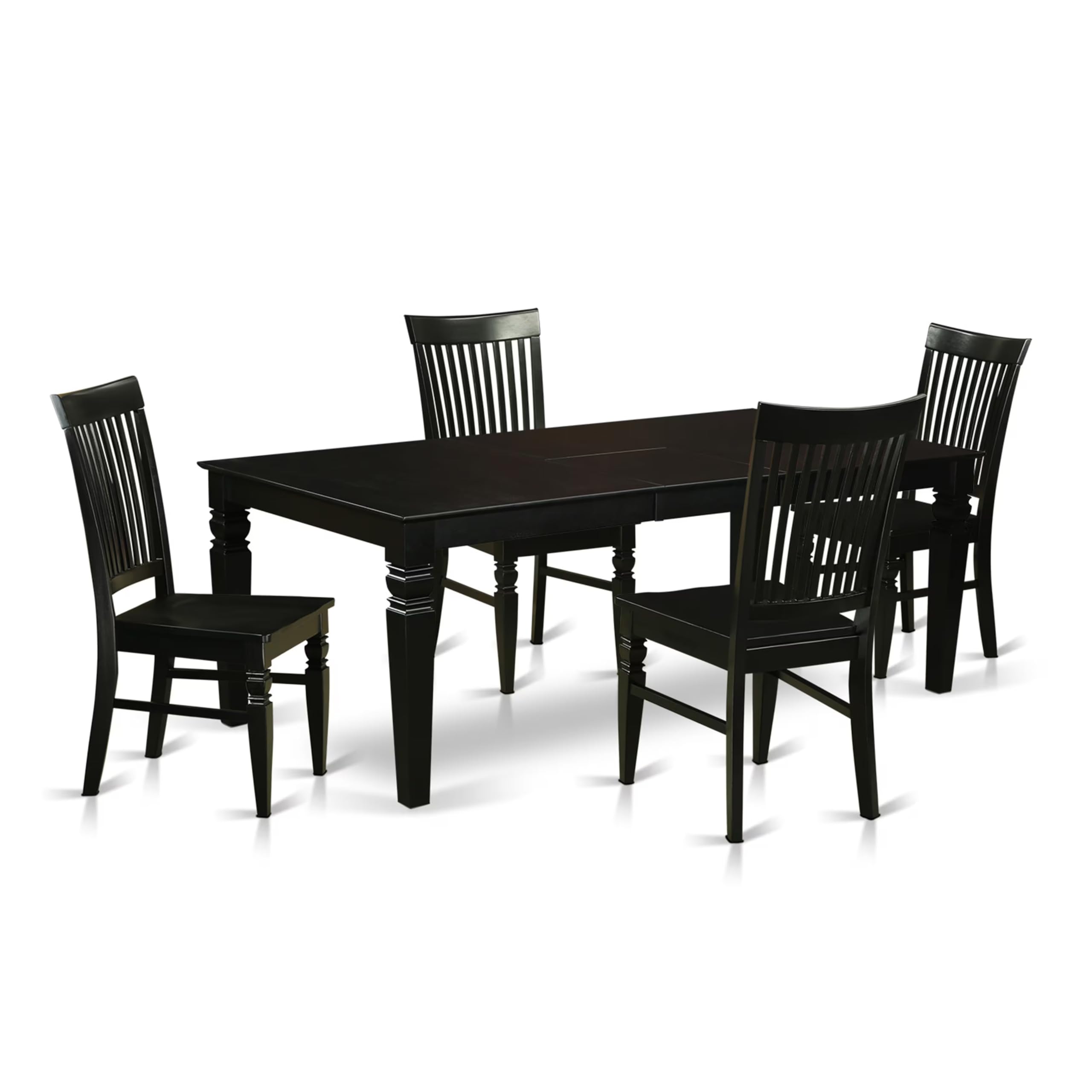 5  Pc  Dinette  set  with  a  Kitchen  Table  and  4  Wood  Dining  Chairs  in  Black